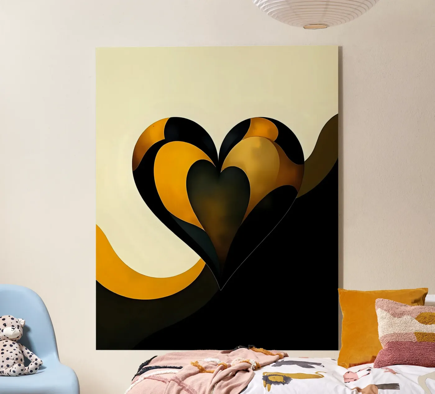 Heart_7 plexiglas de schwarz-gelb by LK