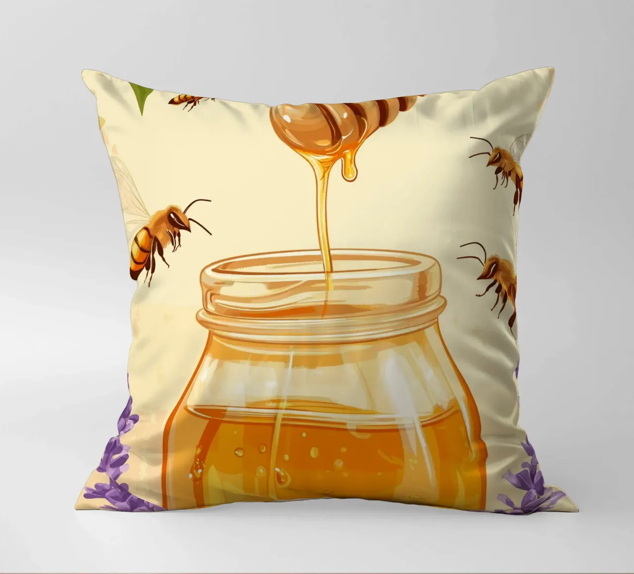 Sogni di miele - Honeycore alla lavanda e alle api cuscino da pixelbull - medieval art and more