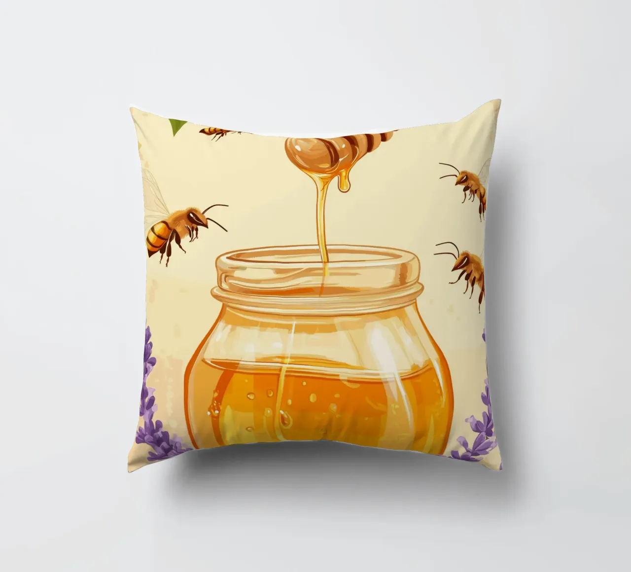 Sogni di miele - Honeycore alla lavanda e alle api cuscino da pixelbull - medieval art and more