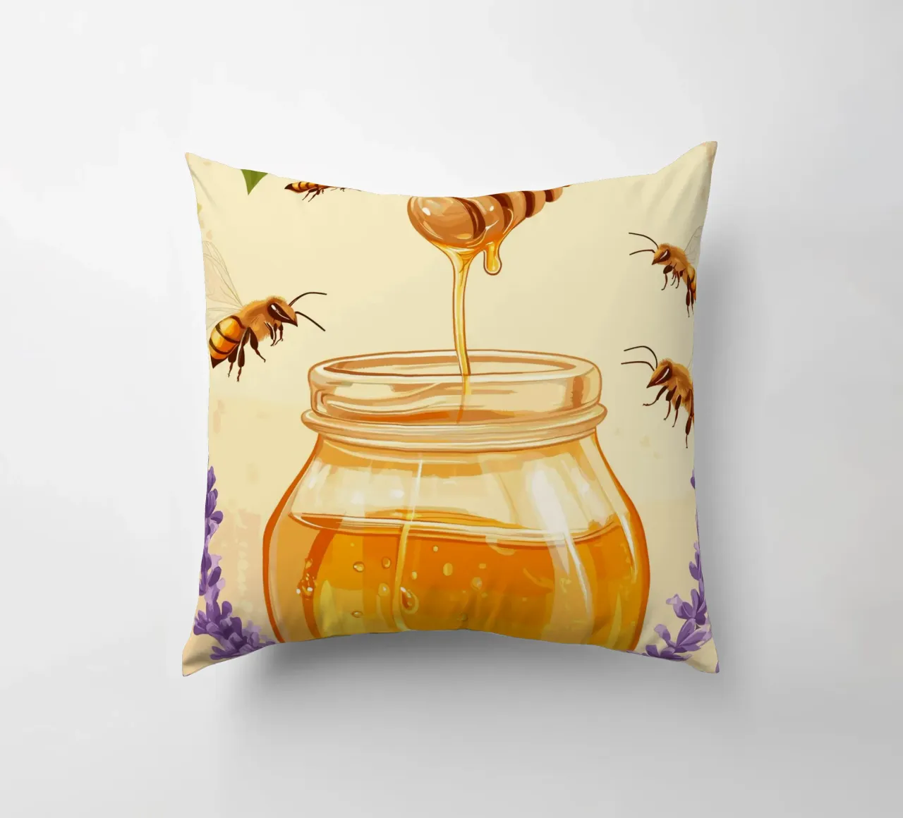 Sogni di miele - Honeycore alla lavanda e alle api cuscino da pixelbull - medieval art and more