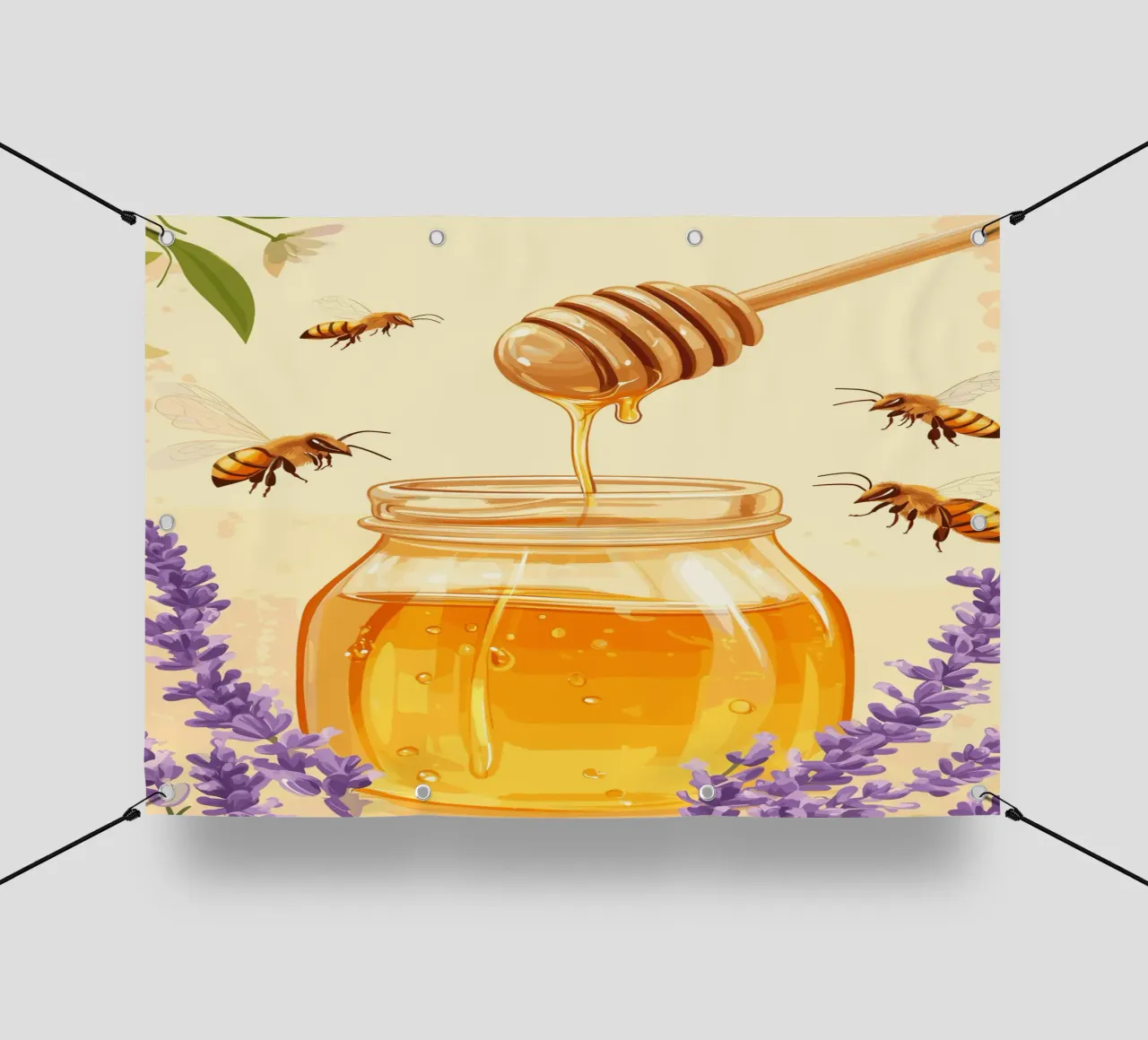 Sogni di miele - Honeycore alla lavanda e alle api telo in pvc da pixelbull - medieval art and more