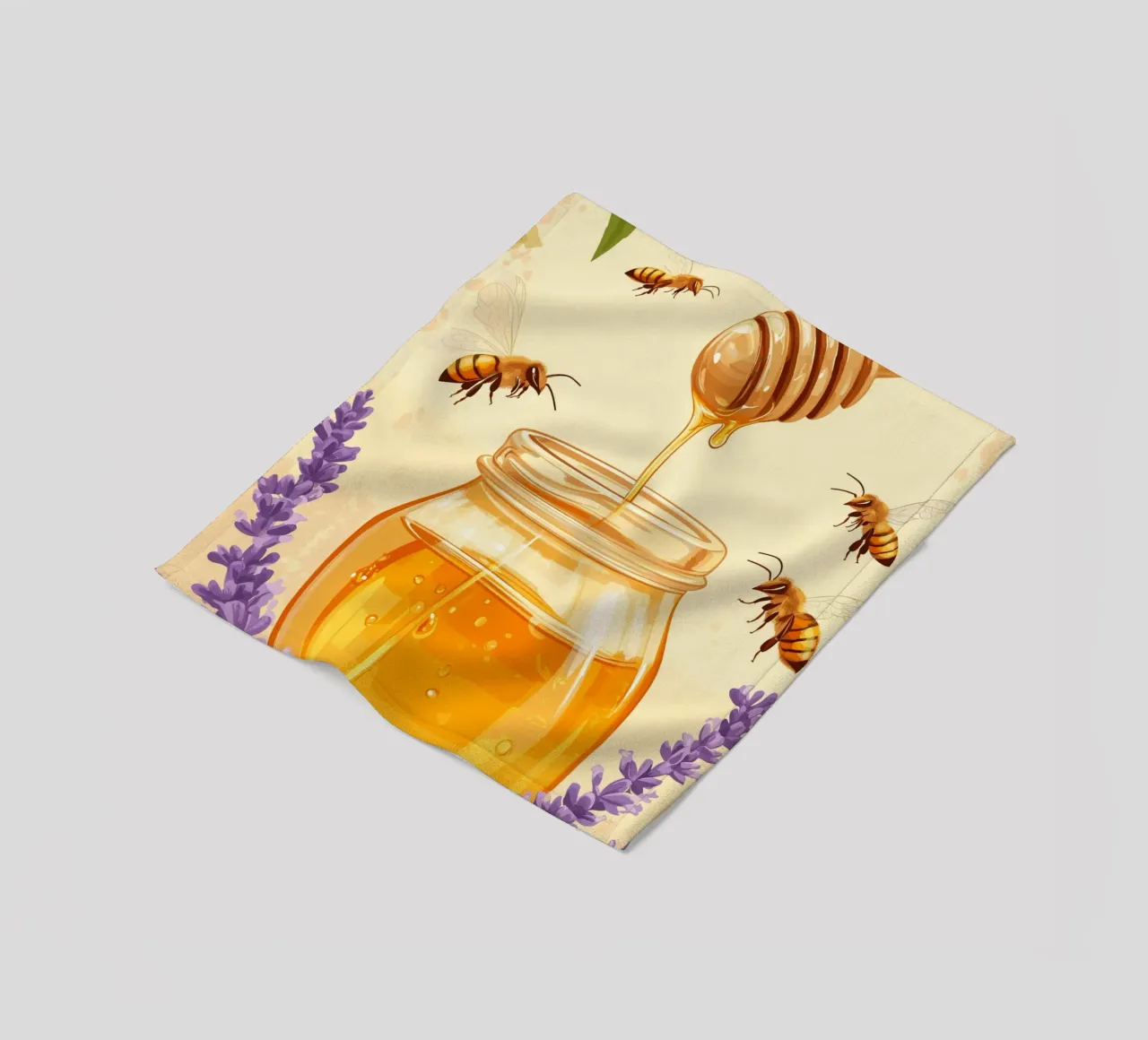Honey dreams - Honeycore with lavender & bees fleece blanket by pixelbull - medieval art and more