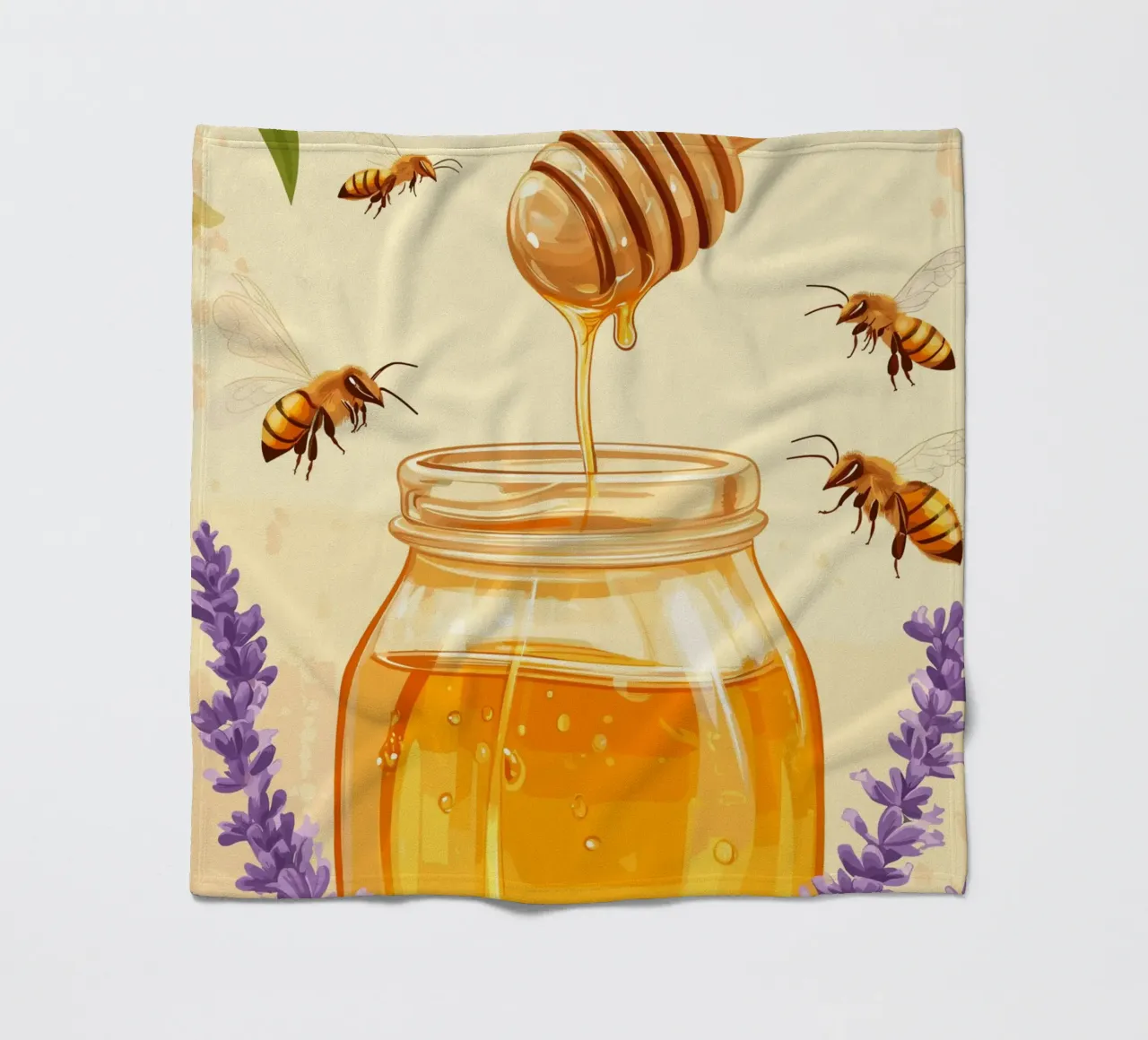 Honey dreams - Honeycore with lavender & bees fleece blanket by pixelbull - medieval art and more