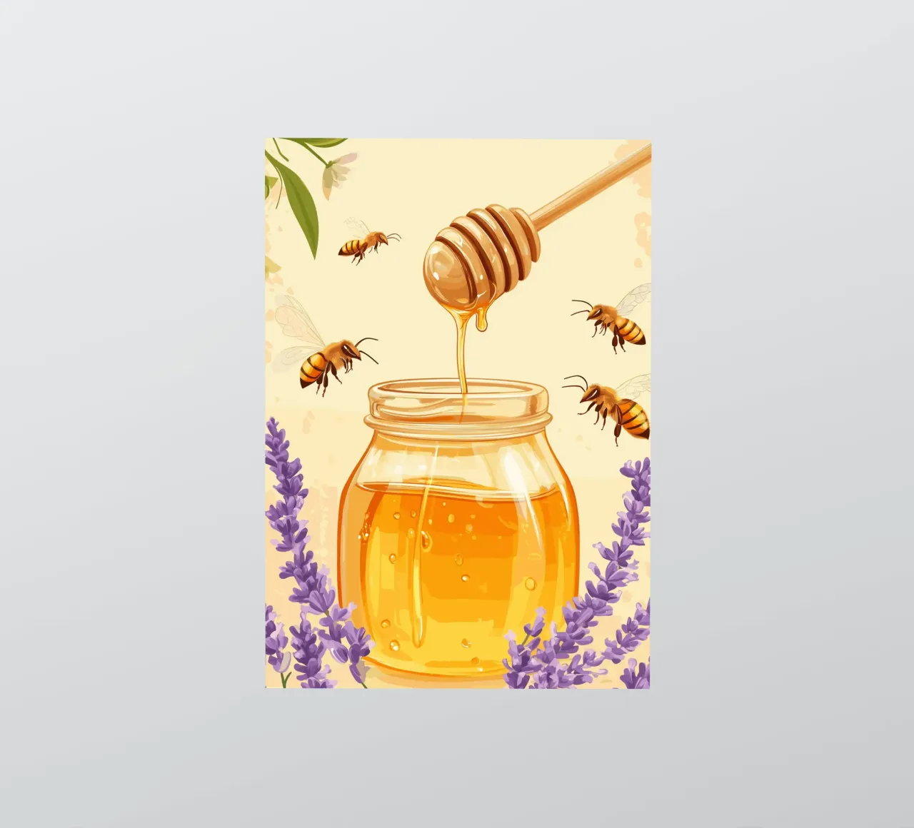 Honey dreams - Honeycore with lavender & bees sticker by pixelbull - medieval art and more