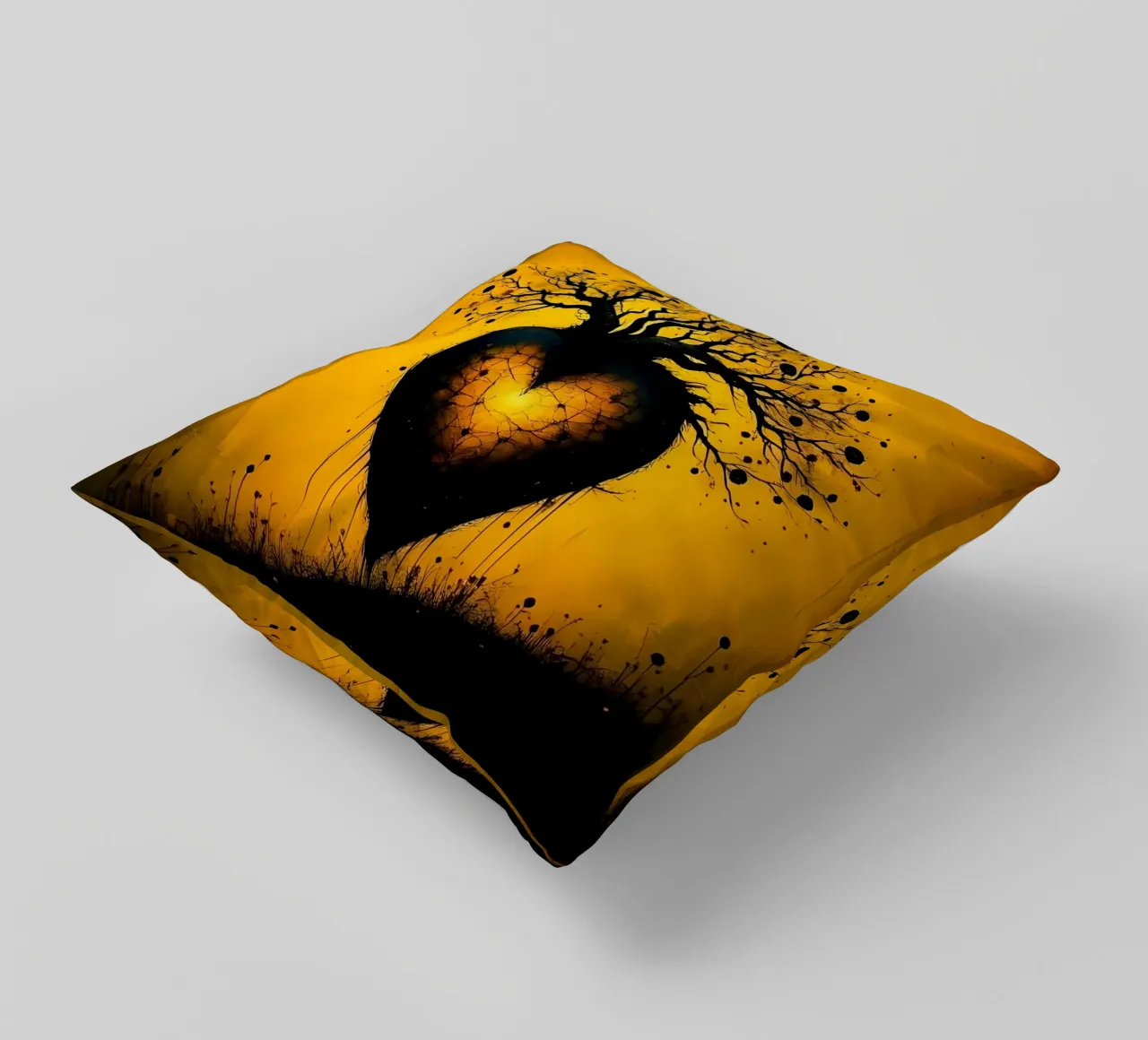 Cuore_8 cuscino da schwarz-gelb by LK