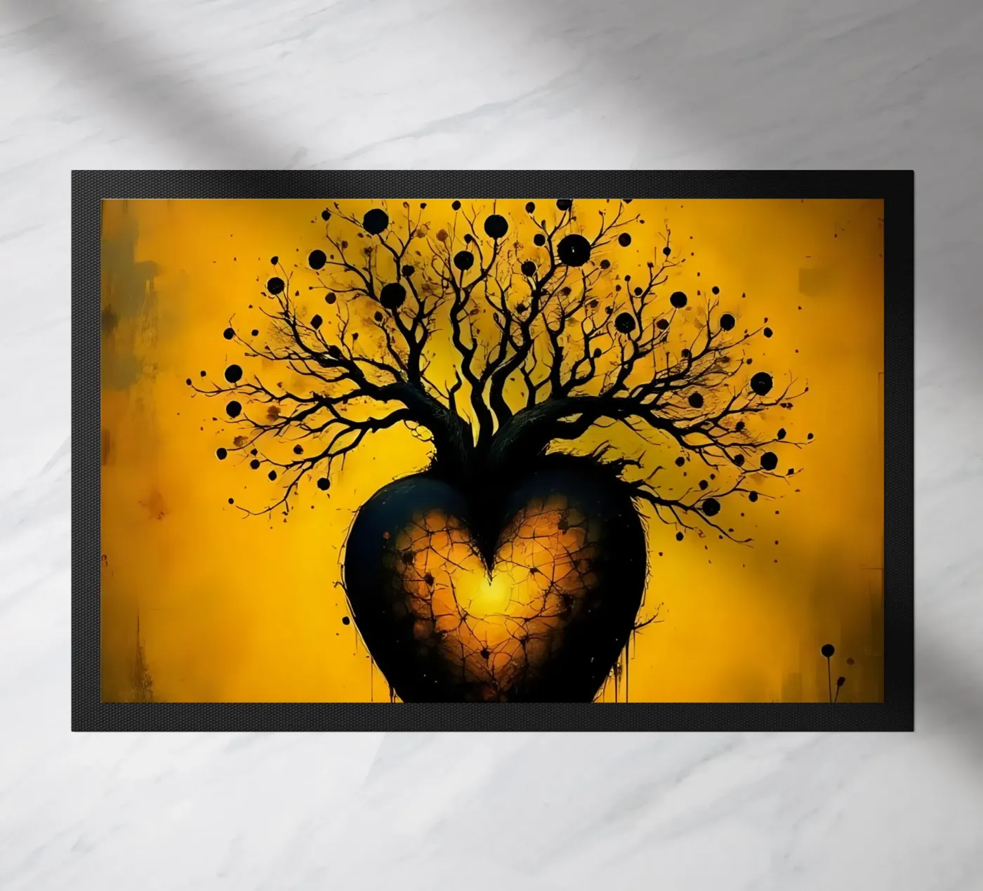 Herz_8 Fußmatte von schwarz-gelb by LK