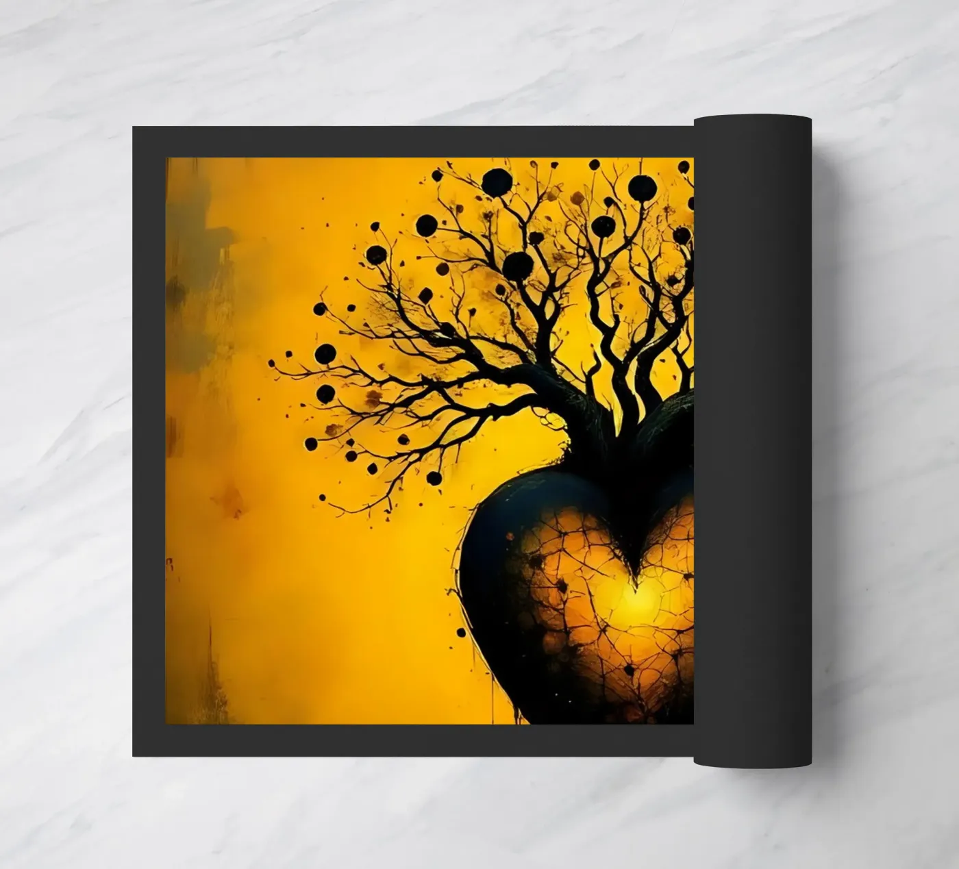 Herz_8 Fußmatte von schwarz-gelb by LK