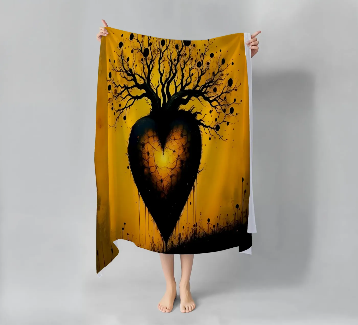 Heart_8 strandhanddoek van schwarz-gelb by LK