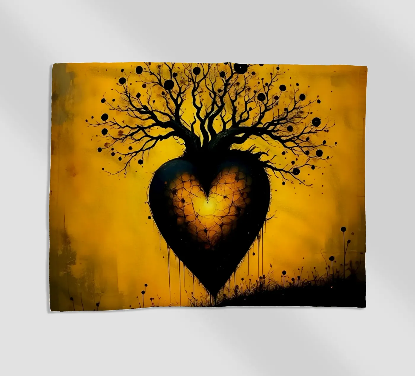 Heart_8 strandhanddoek van schwarz-gelb by LK