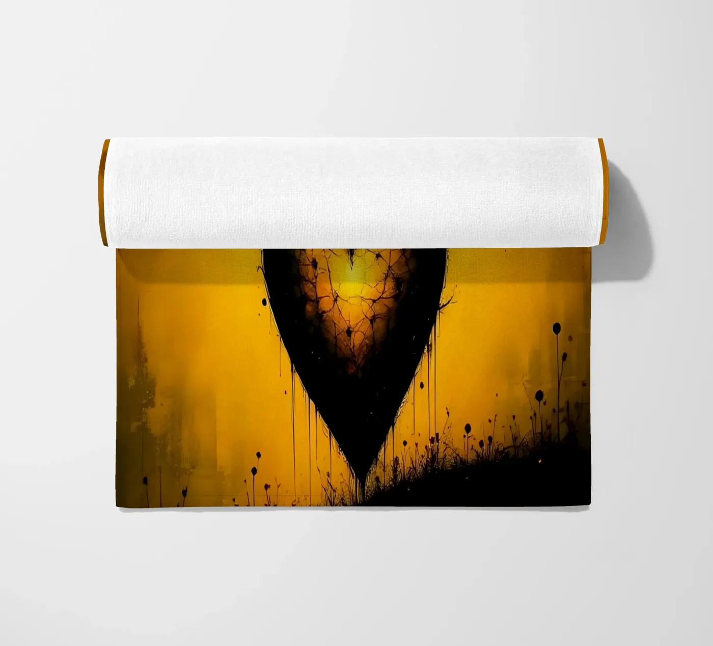 Heart_8 strandhanddoek van schwarz-gelb by LK