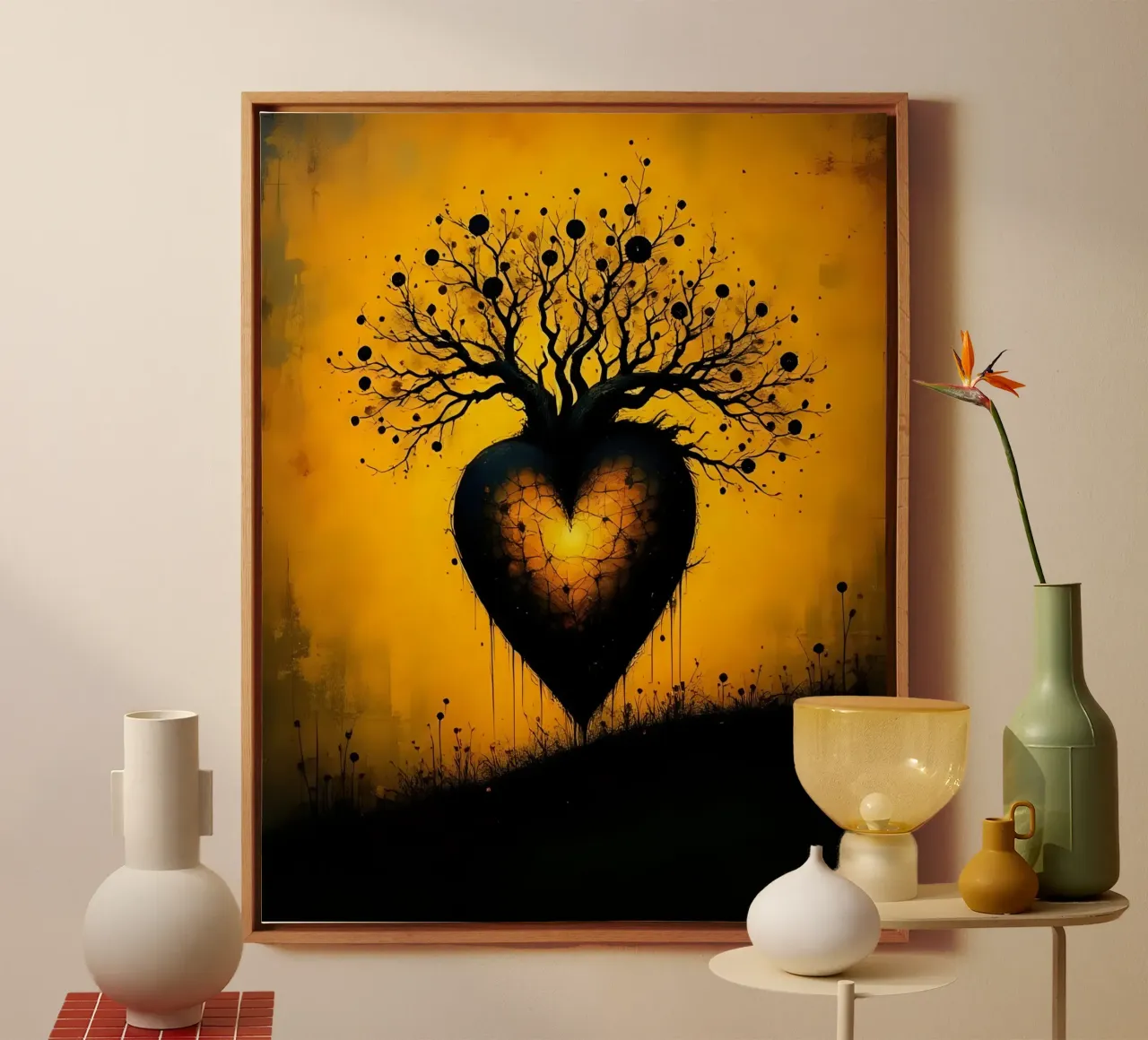 Cuore_8 tela con Cornice a cassetta da schwarz-gelb by LK