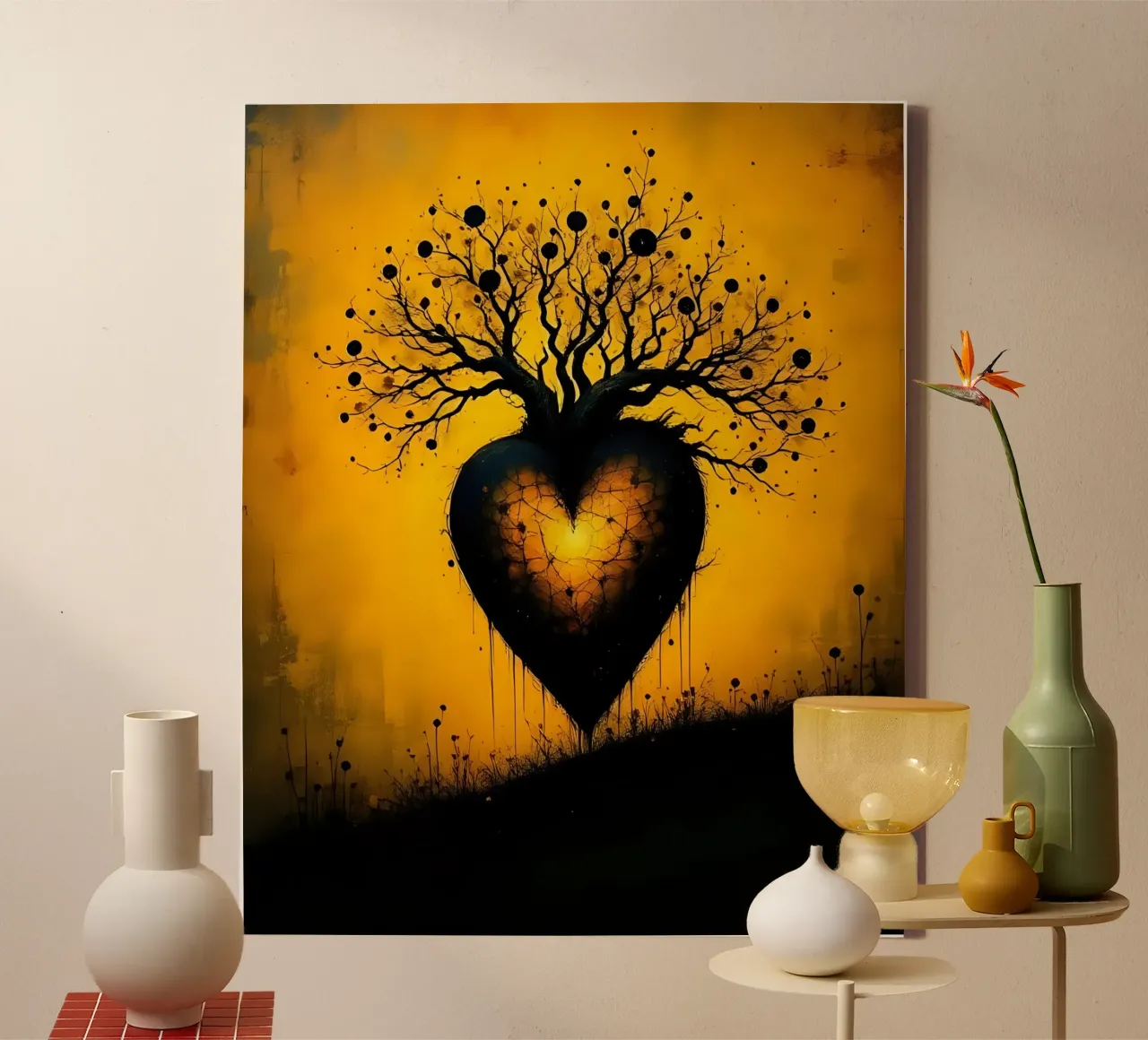 Cuore_8 tela con Cornice a cassetta da schwarz-gelb by LK