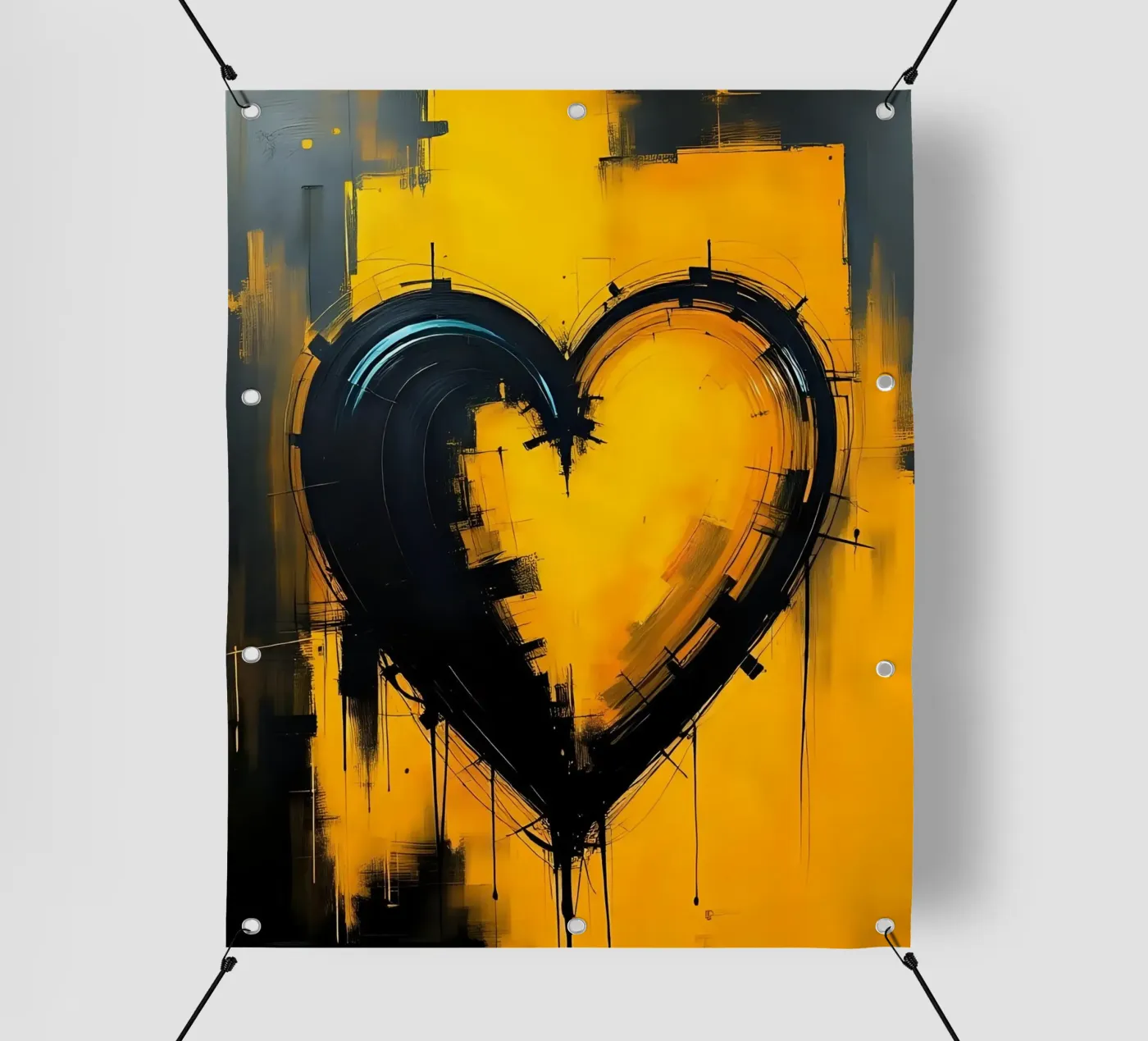 Cuore_9 telo in pvc da schwarz-gelb by LK