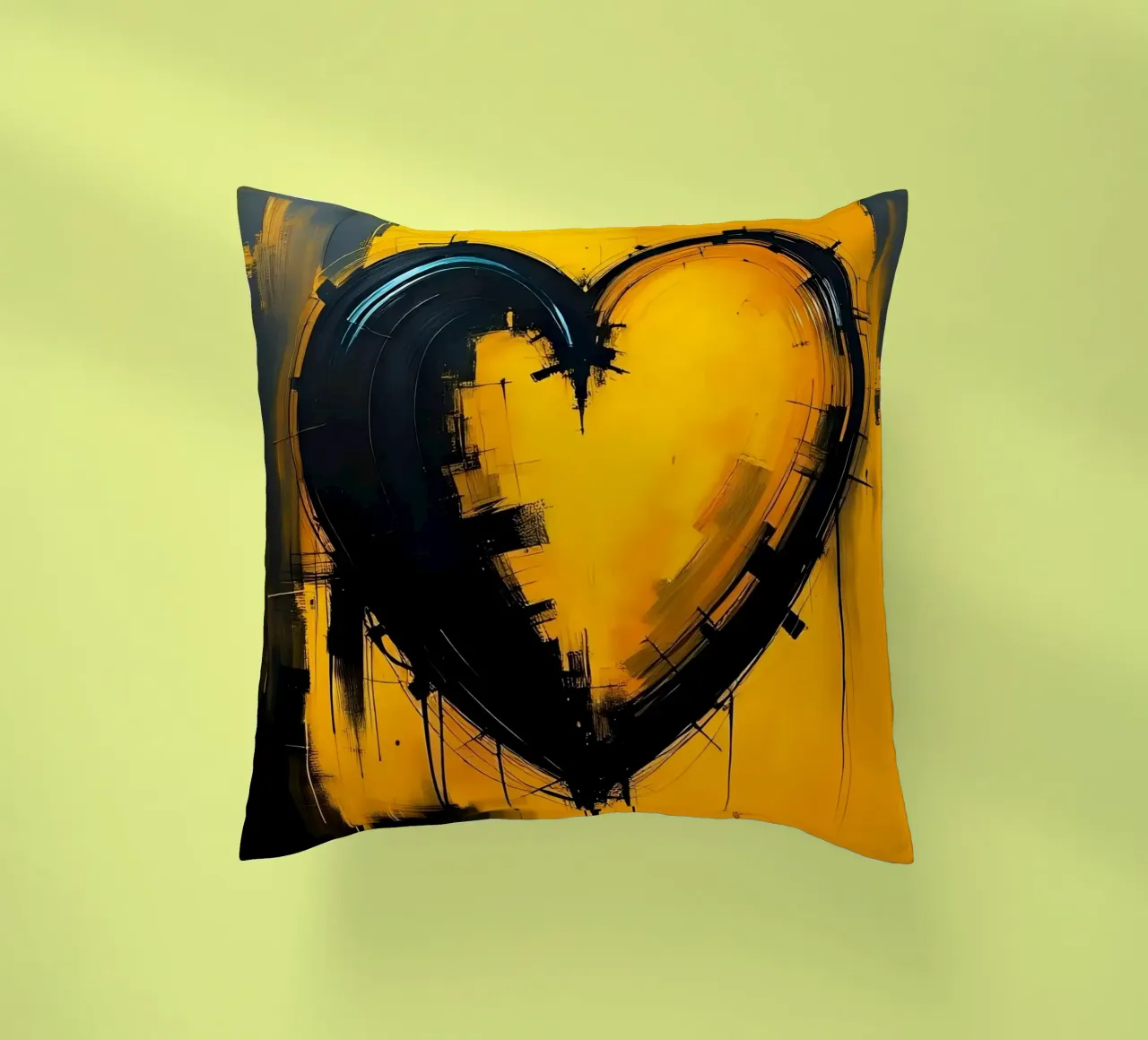 Cuore_9 cuscino da schwarz-gelb by LK