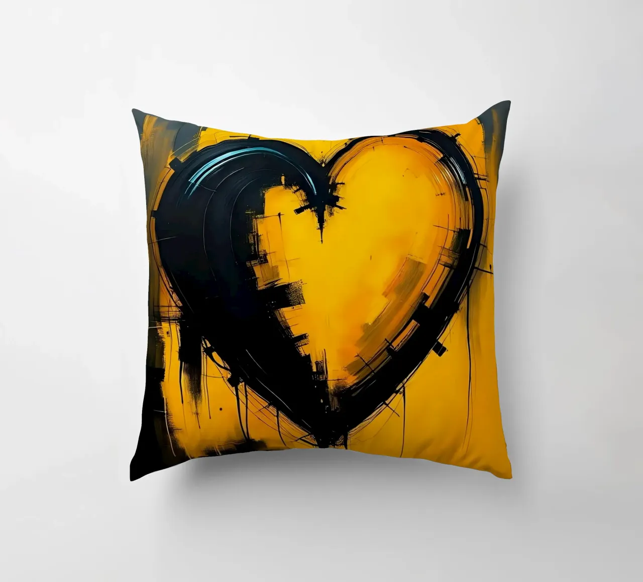 Cuore_9 cuscino da schwarz-gelb by LK
