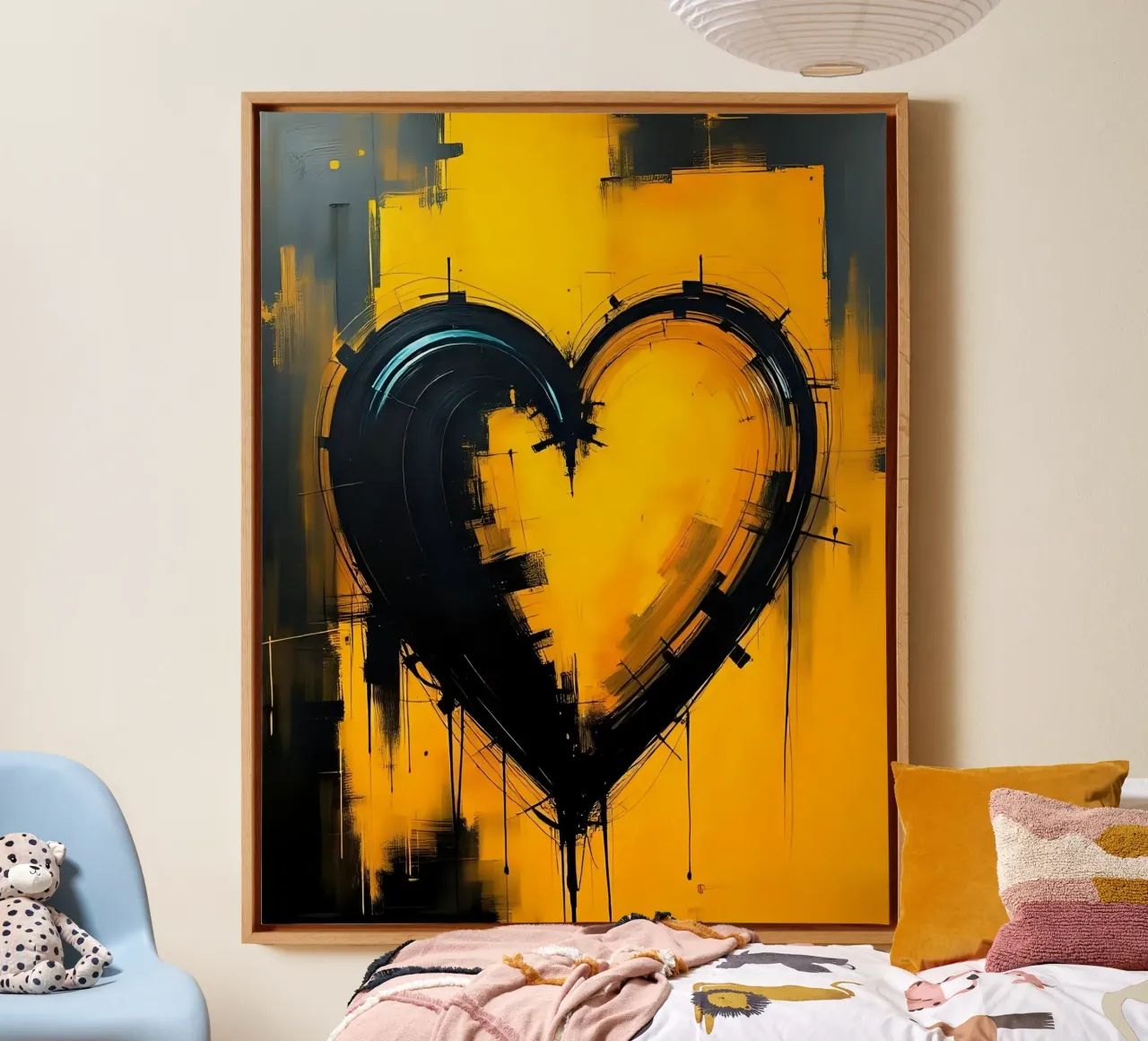 Cuore_9 tela con Cornice a cassetta da schwarz-gelb by LK