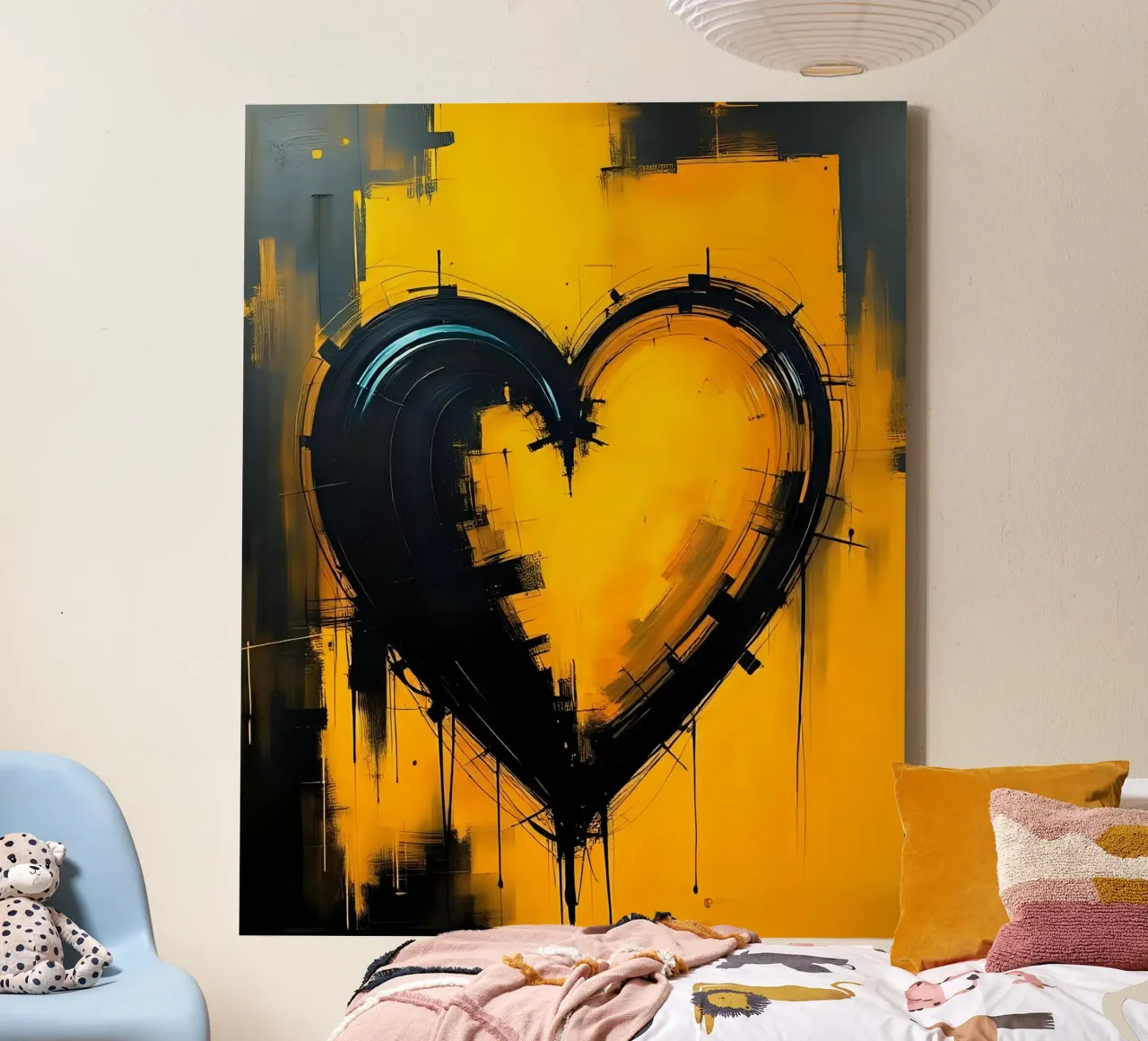 Cuore_9 tela con Cornice a cassetta da schwarz-gelb by LK