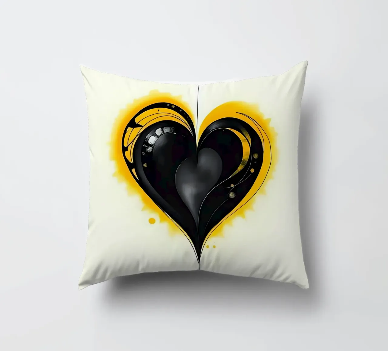 Cuore_10 cuscino da schwarz-gelb by LK