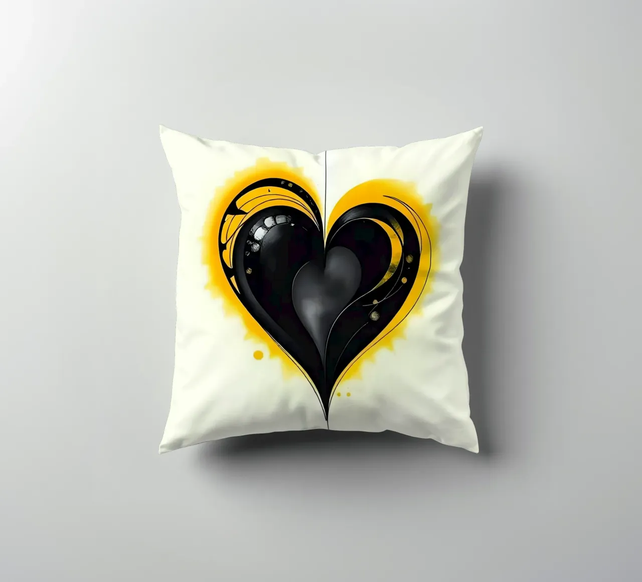 Cuore_10 cuscino da schwarz-gelb by LK
