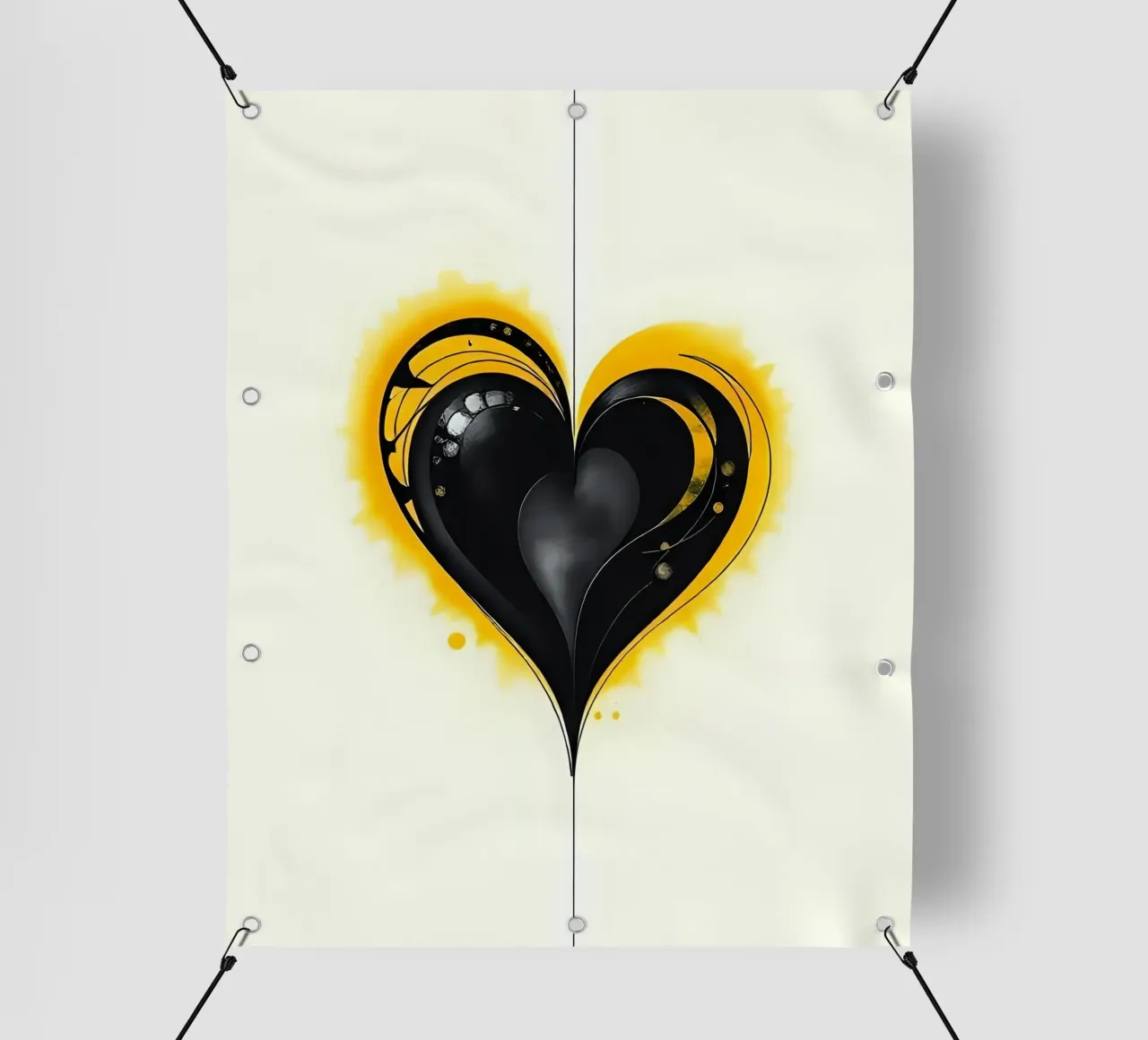 Cuore_10 telo in pvc da schwarz-gelb by LK