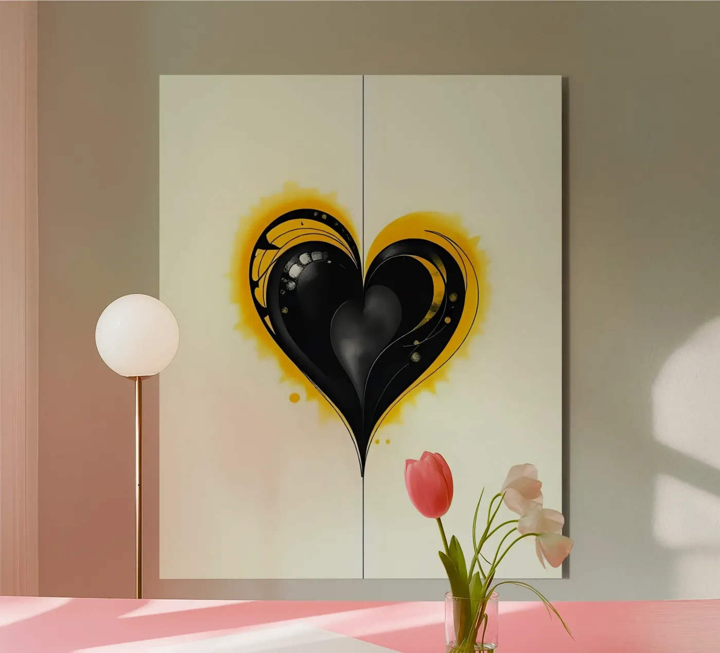 Heart_10 alluminio dibond da schwarz-gelb by LK