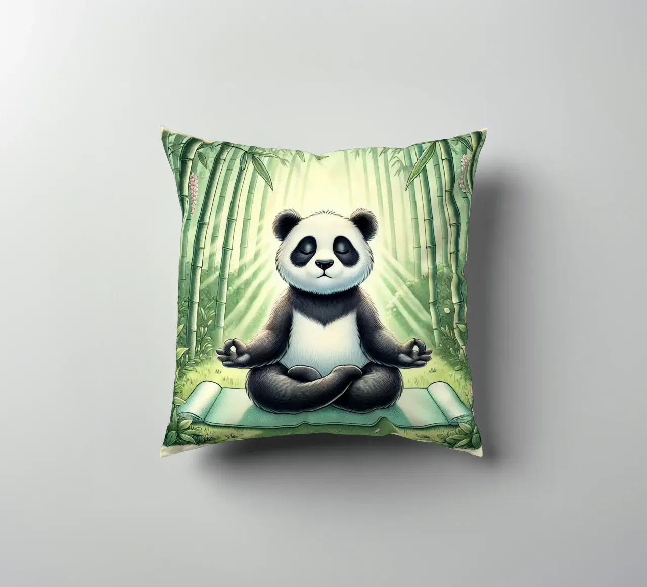 Panda Yogi Serenity cuscino da FluffyToons
