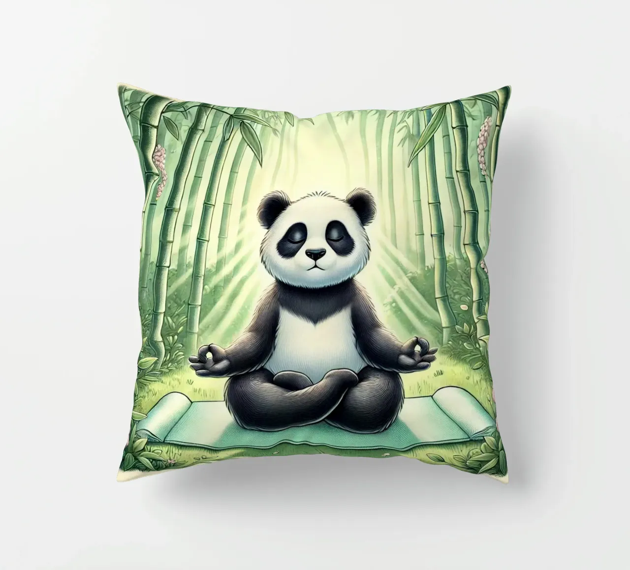 Panda Yogi Serenity cuscino da FluffyToons