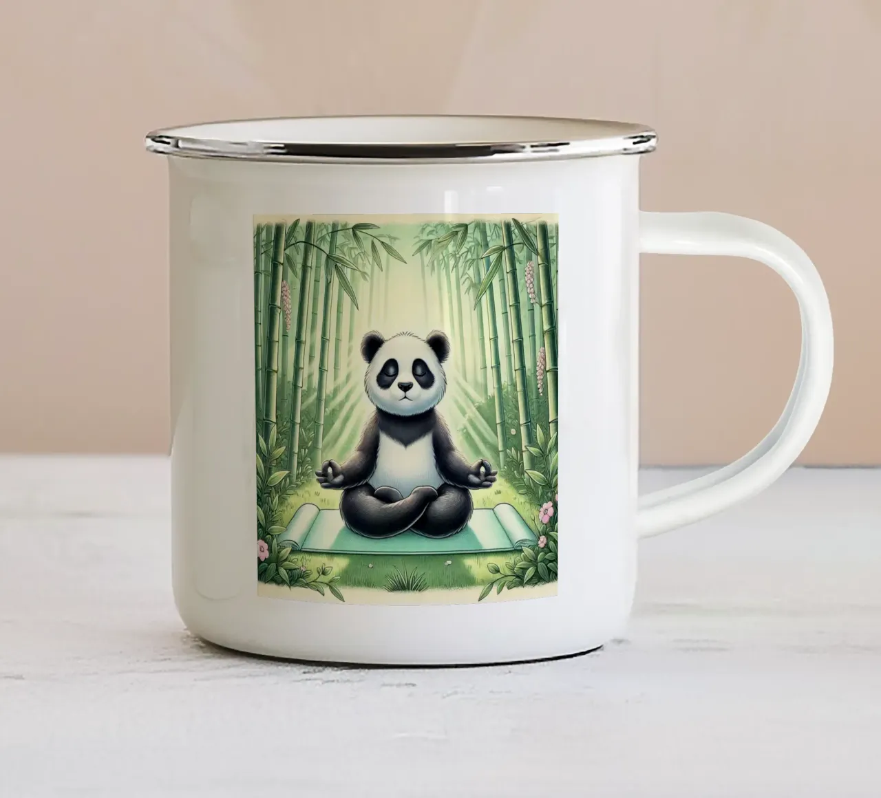 Panda Yogi Serenity tazza in smalto da FluffyToons