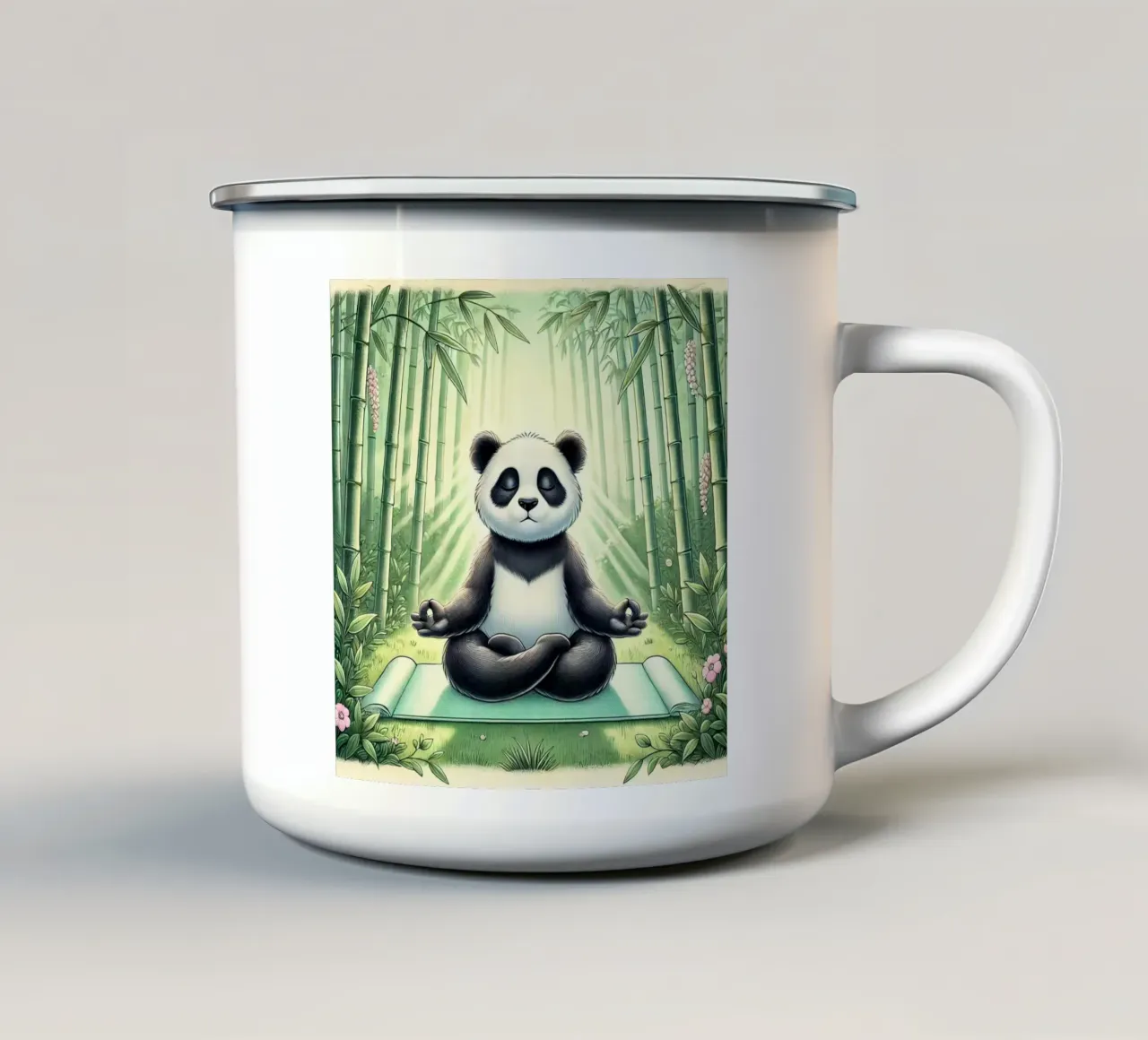 Panda Yogi Serenity tazza in smalto da FluffyToons