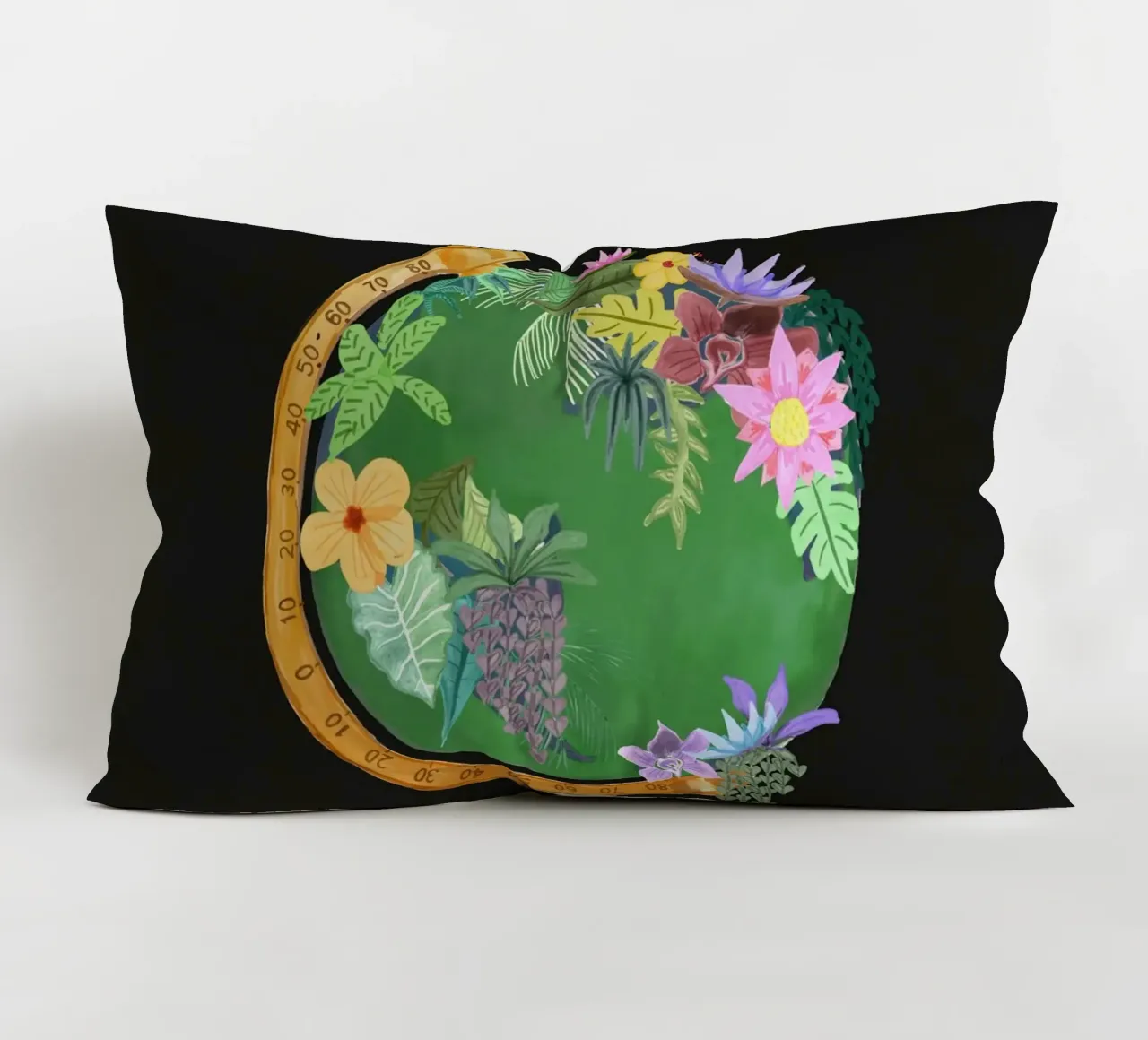 Fiori botanici Vintage Globo del mondo Un pianeta ambiente cuscino da This Wild Soul - Illustration