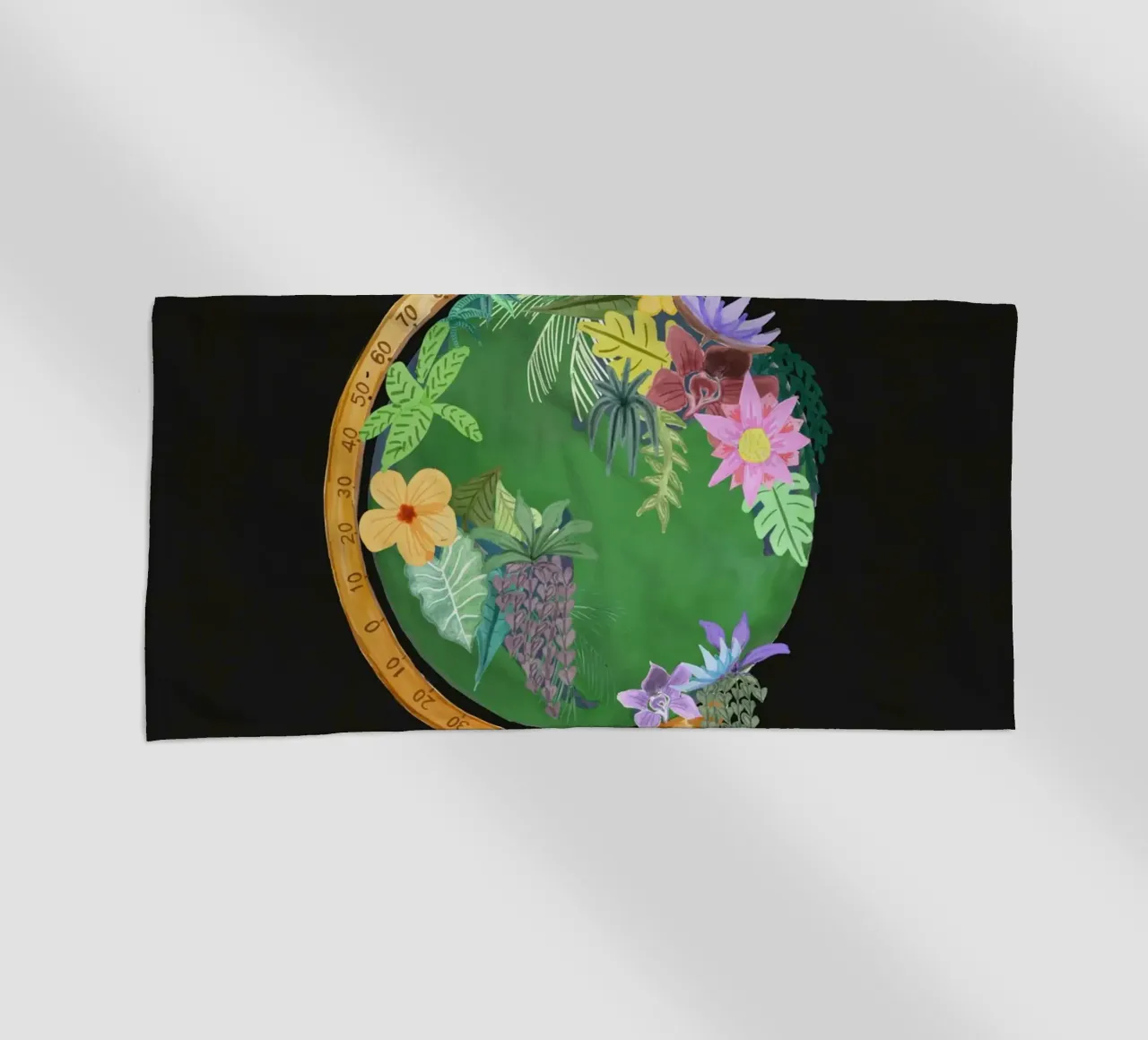 Fiori botanici Vintage Globo del mondo Un pianeta ambiente telo mare da This Wild Soul - Illustration