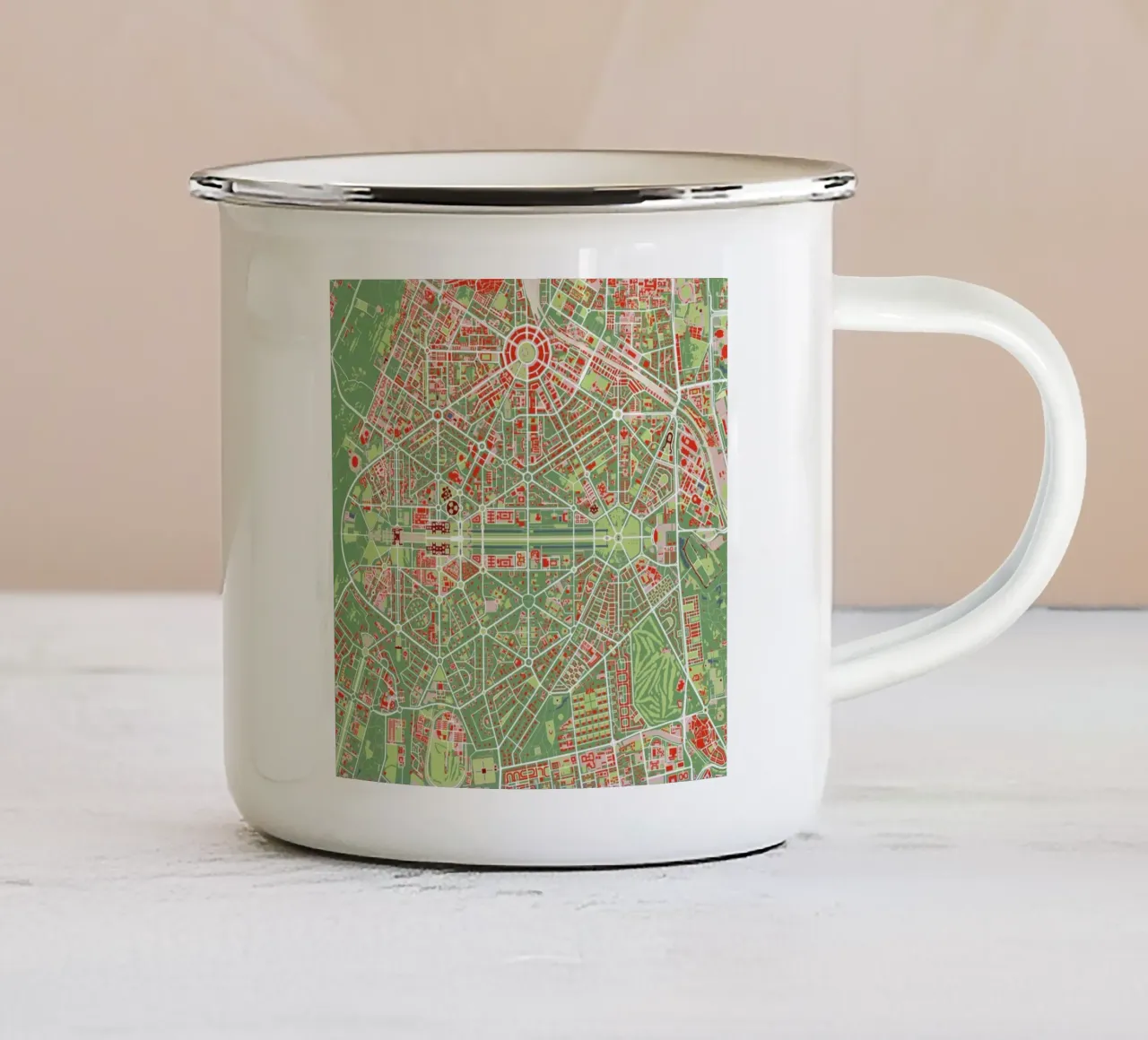 New Delhi Classic tazza in smalto da Planos Urbanos