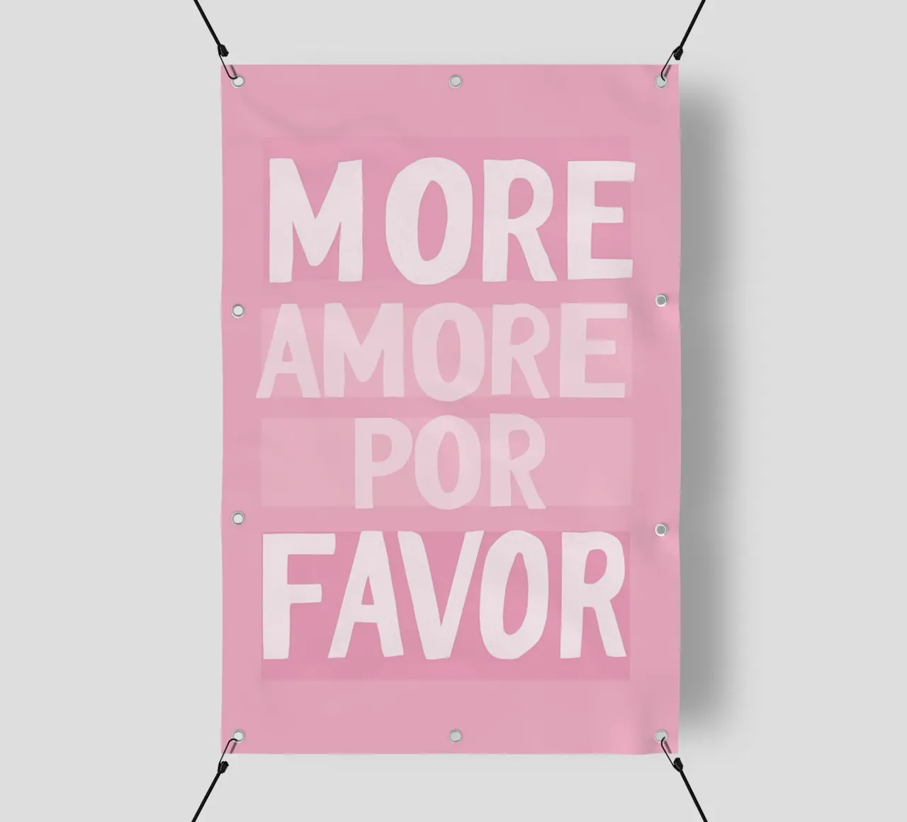 Rosa - più amore por favor telo in pvc da Carinaprint
