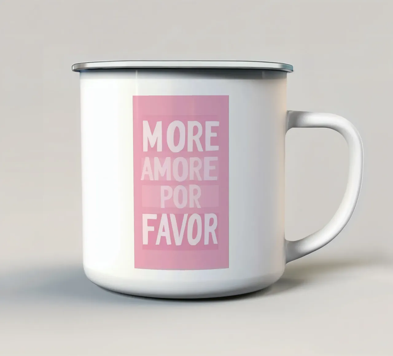 Rosa - più amore por favor tazza in smalto da Carinaprint