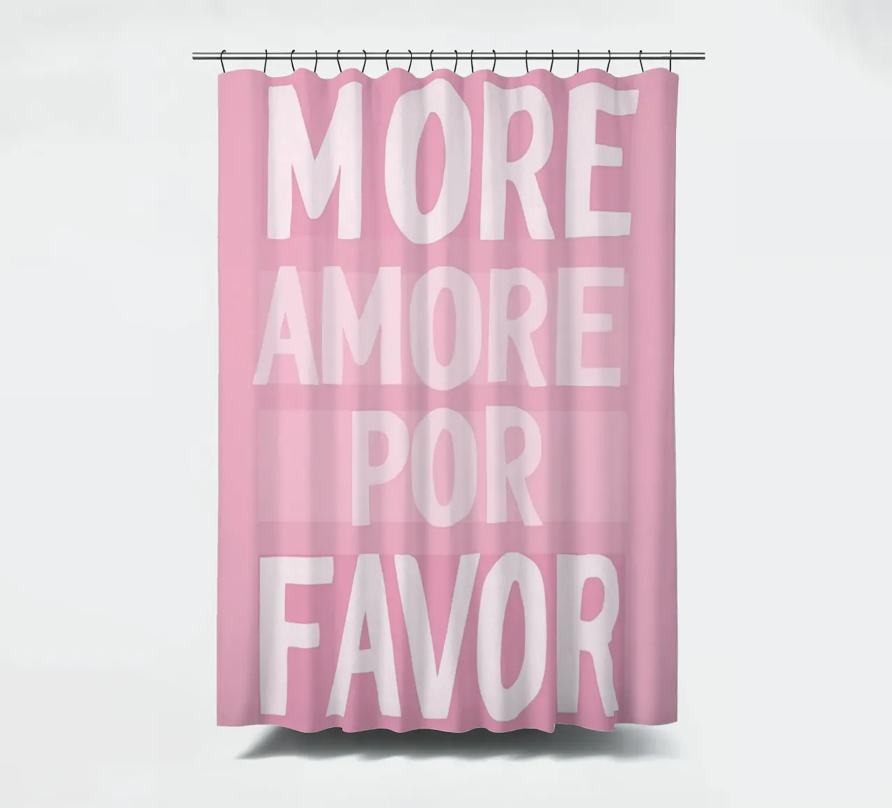 Rosa - more amore por favor shower curtain by Carinaprint