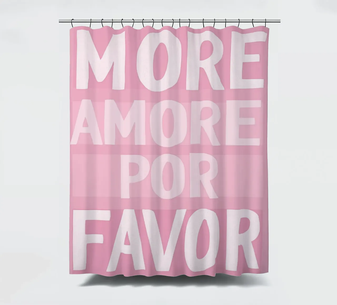Rosa - more amore por favor shower curtain by Carinaprint