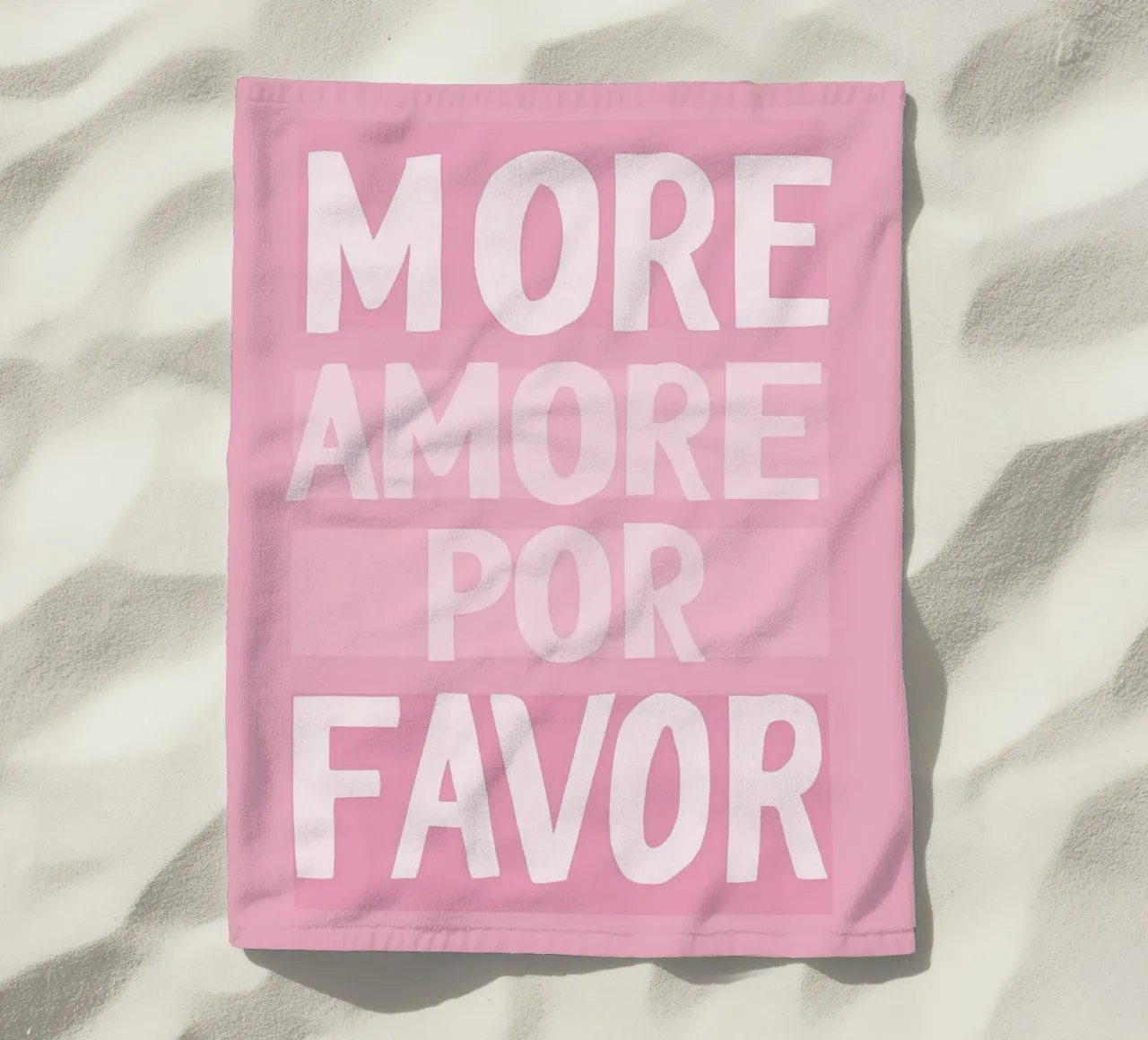 Rosa - più amore por favor telo mare da Carinaprint