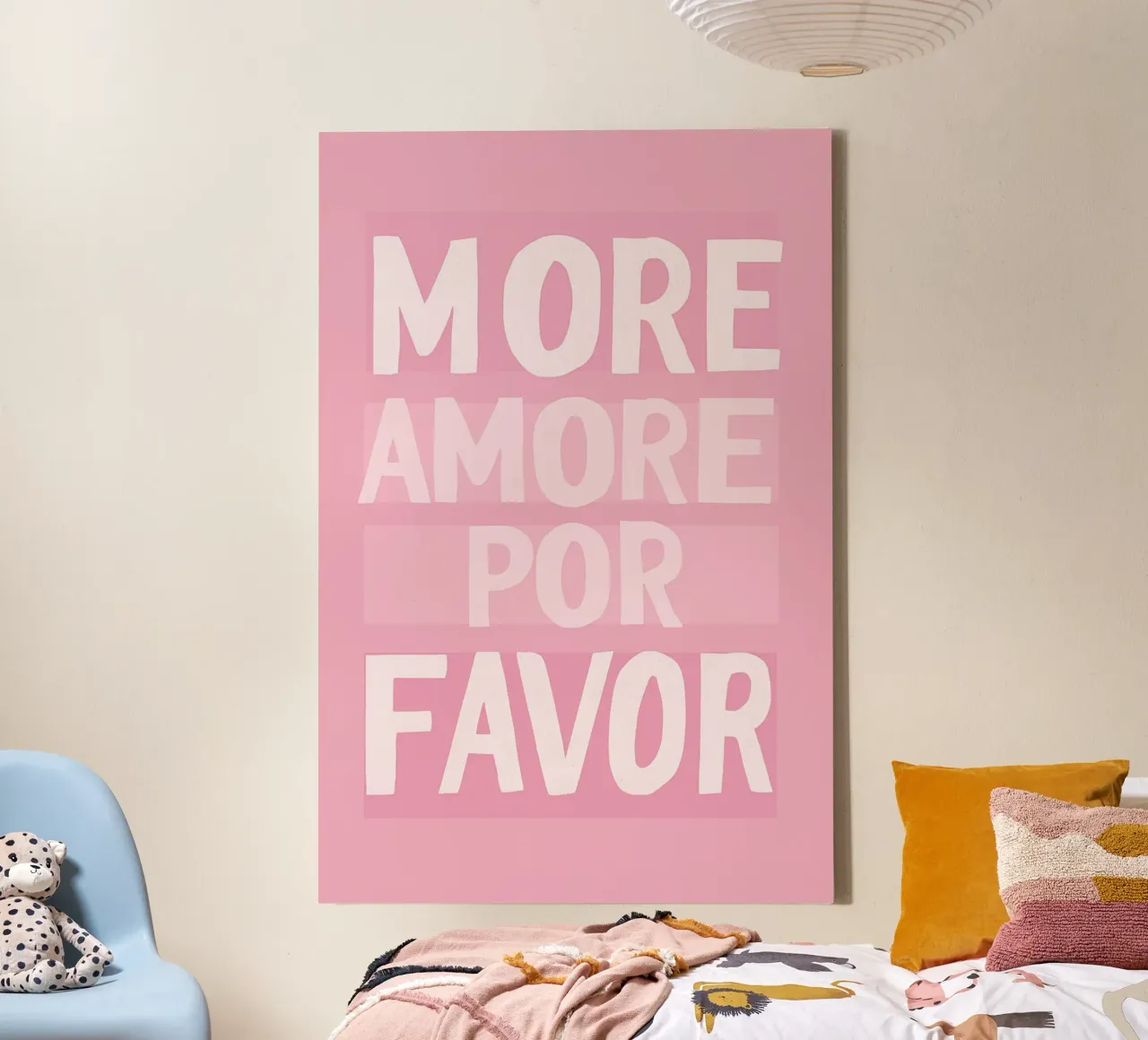 Rosa - più amore por favor tela con Cornice a cassetta da Carinaprint
