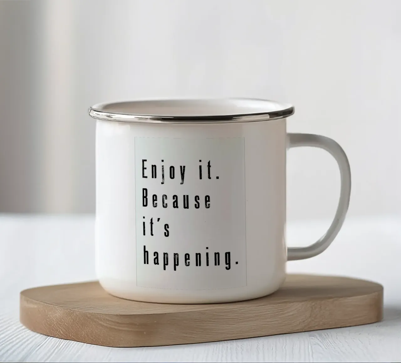 Enjoy it taza de esmalte de PETERSEN