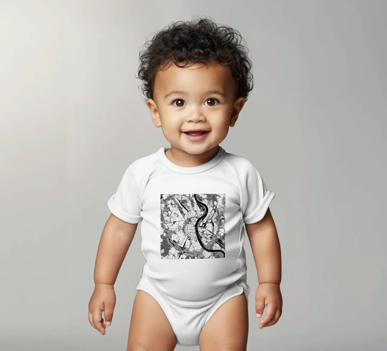 Cologne Black & White body neonato maniche corte da Planos Urbanos