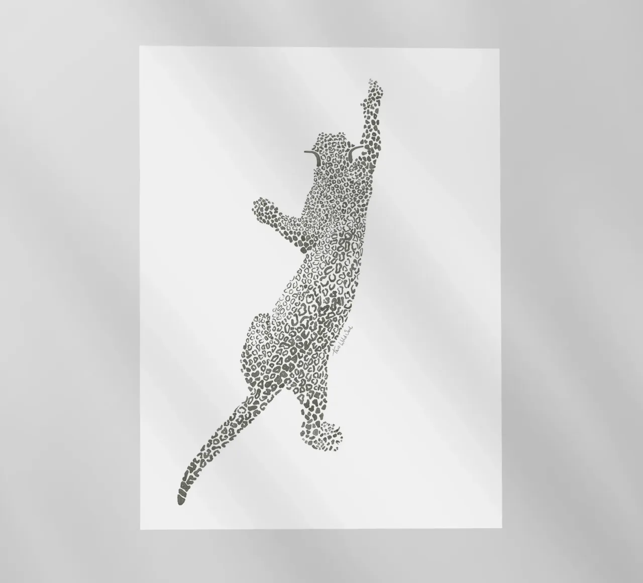 Vintage Leopard Jaguar Safari Big Cat macchie bianche e nere pellicola backlit da This Wild Soul - Illustration