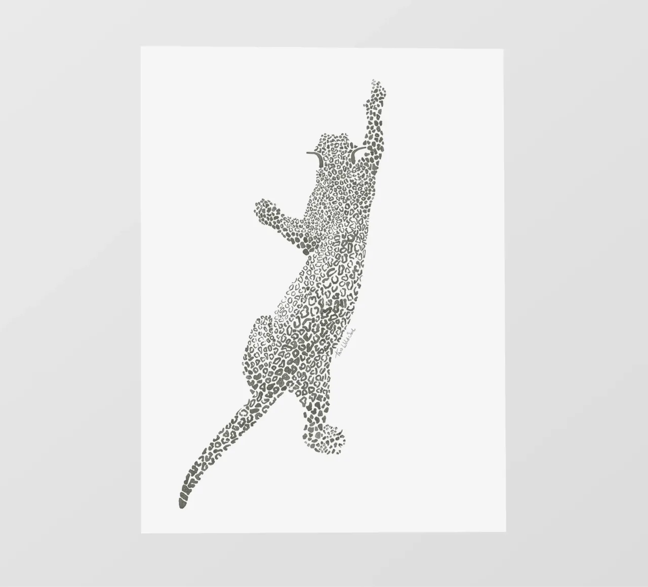 Vintage Leopard Jaguar Safari Big Cat macchie bianche e nere pellicola backlit da This Wild Soul - Illustration