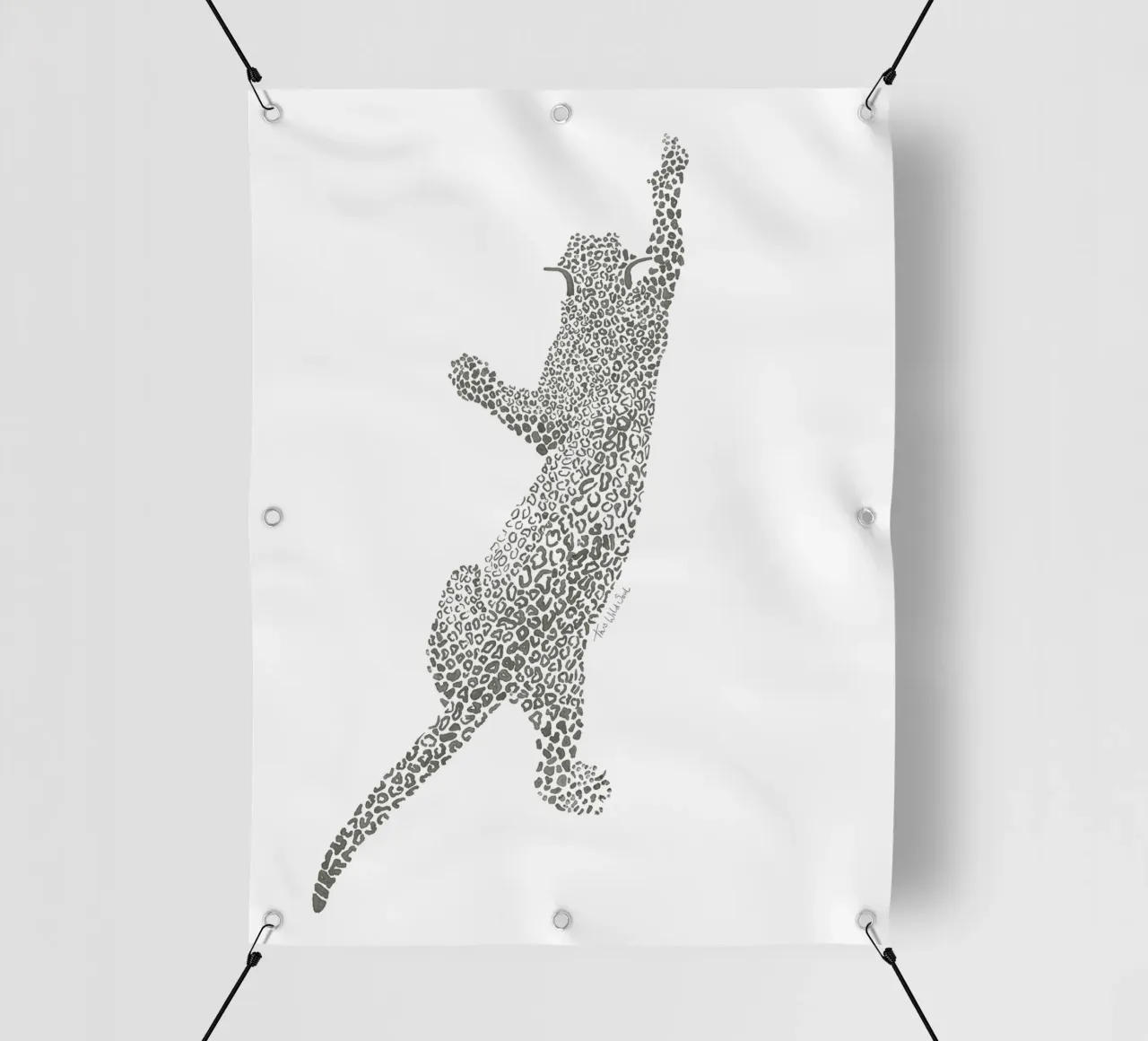 Vintage Leopard Jaguar Safari Big Cat macchie bianche e nere telo in pvc da This Wild Soul - Illustration