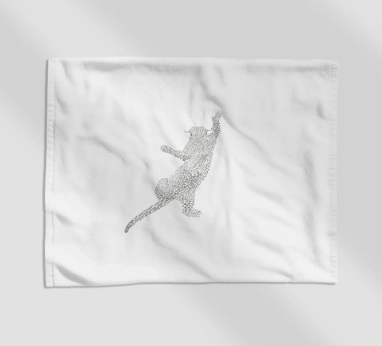Vintage Leopard Jaguar Safari Big Cat black and white spots beach towel by This Wild Soul - Illustration