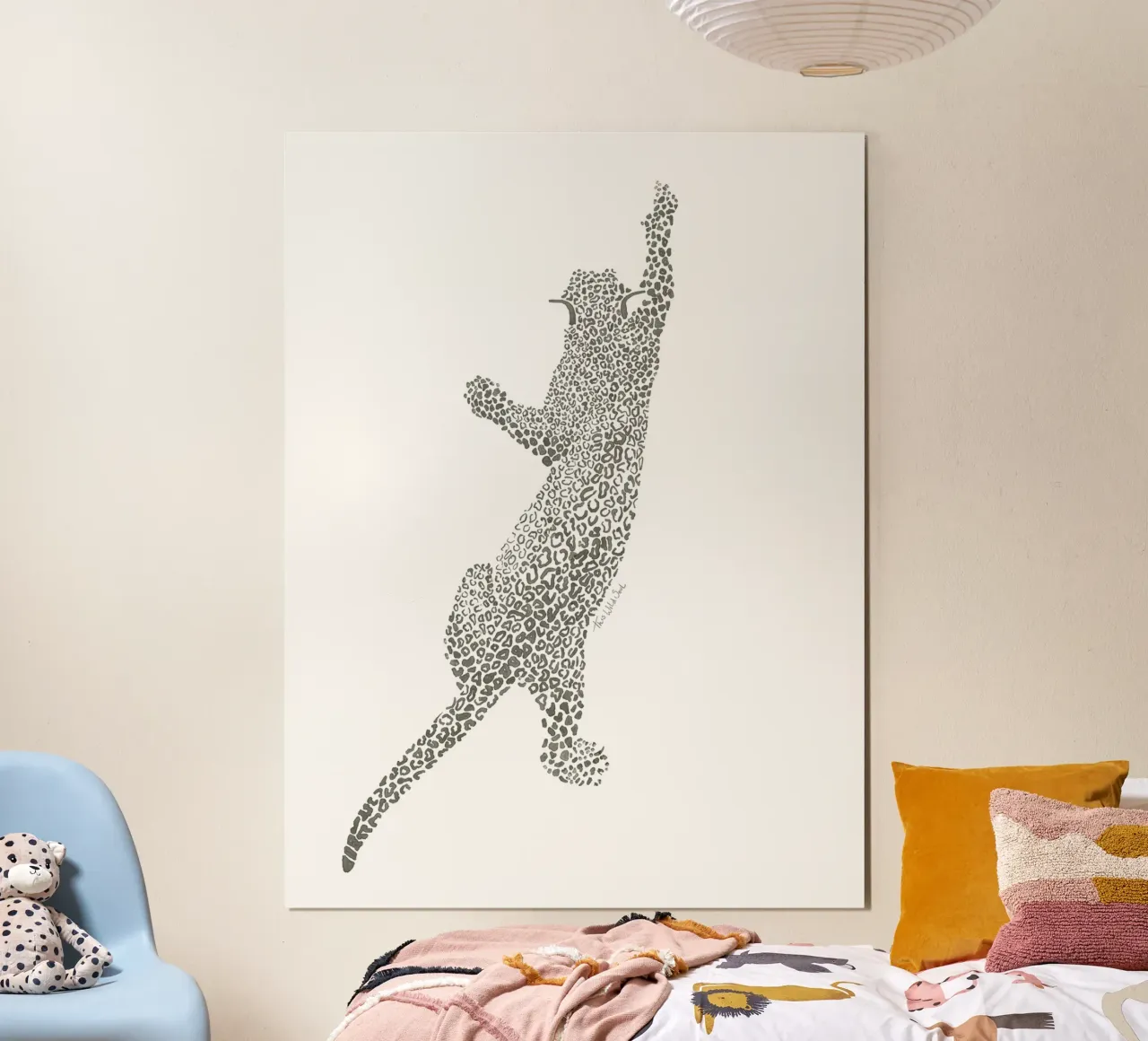 Vintage Leopard Jaguar Safari Big Cat black and white spots poster by This Wild Soul - Illustration
