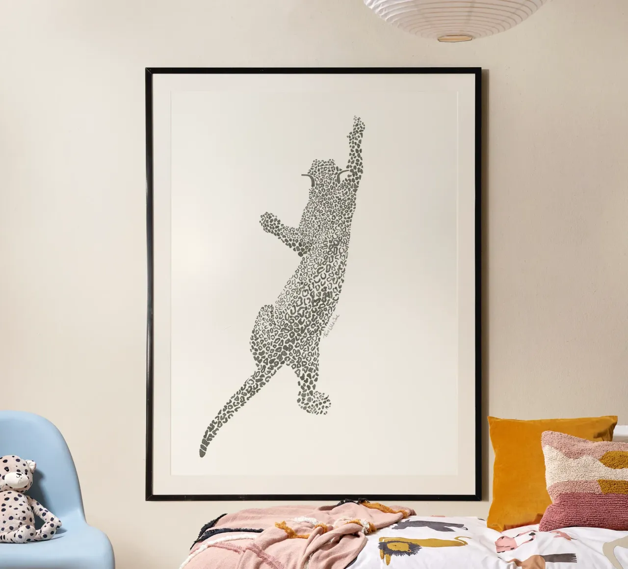 Vintage Leopard Jaguar Safari Big Cat black and white spots poster by This Wild Soul - Illustration