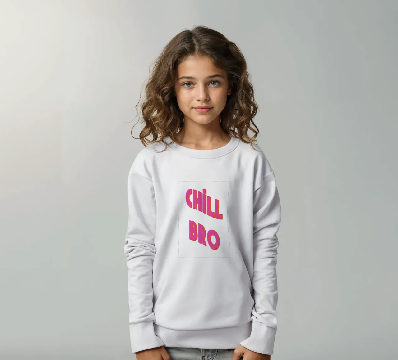 rosa "Chill Bro" felpa bambino da Carinaprint
