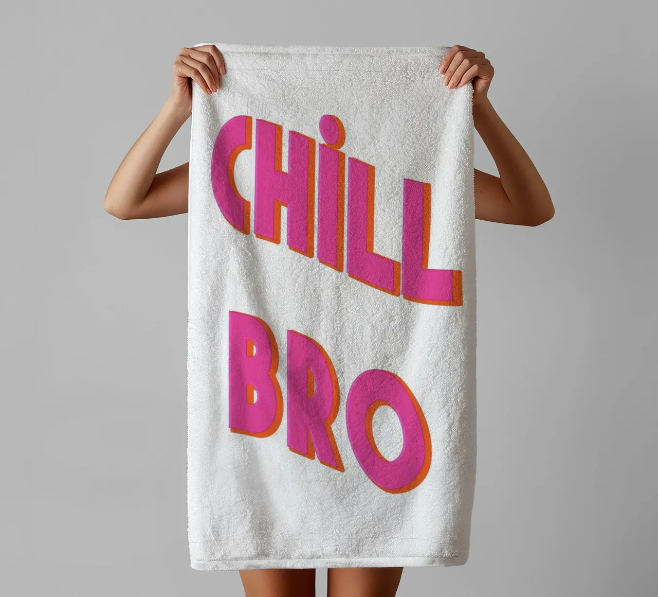 rosa "Chill Bro" asciugamano da bagno da Carinaprint