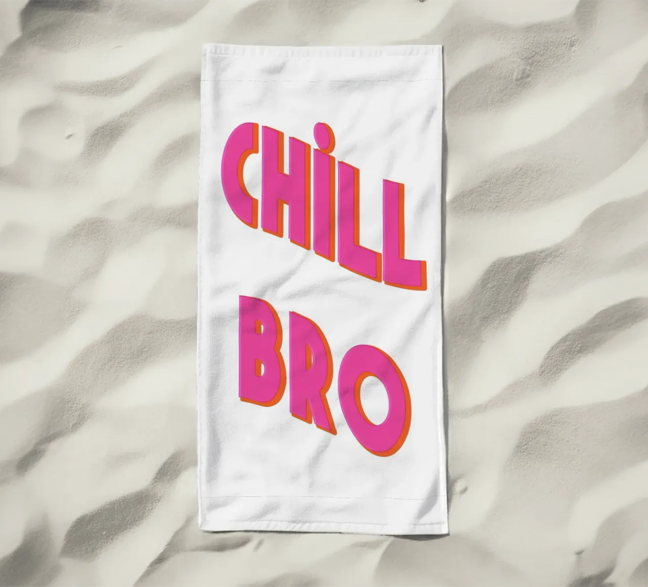 rosa "Chill Bro" telo mare da Carinaprint