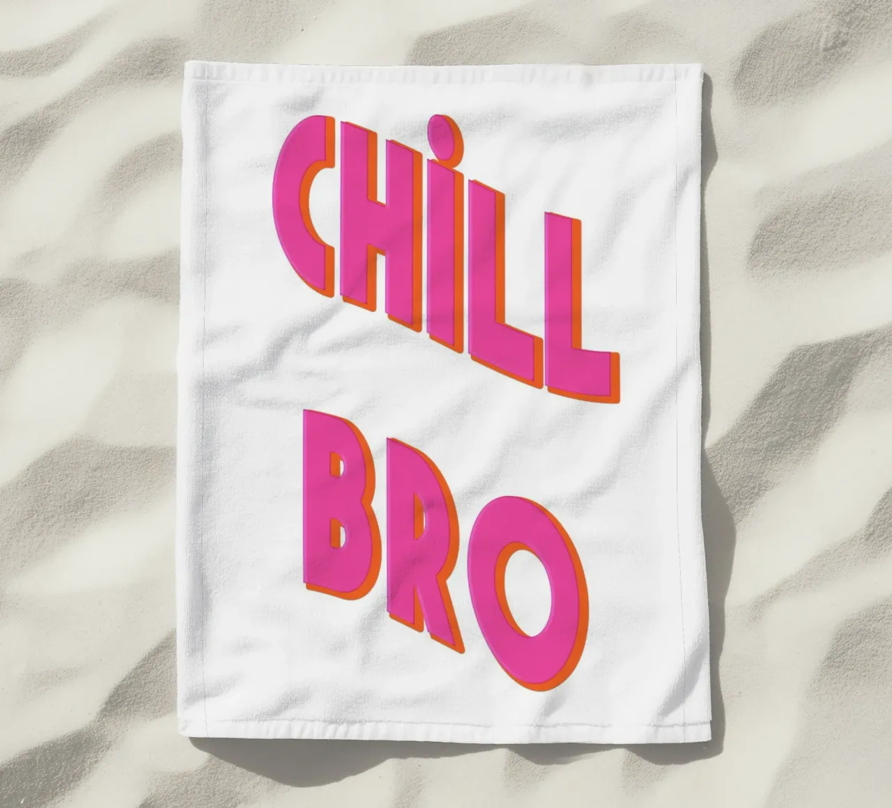 rosa "Chill Bro" telo mare da Carinaprint
